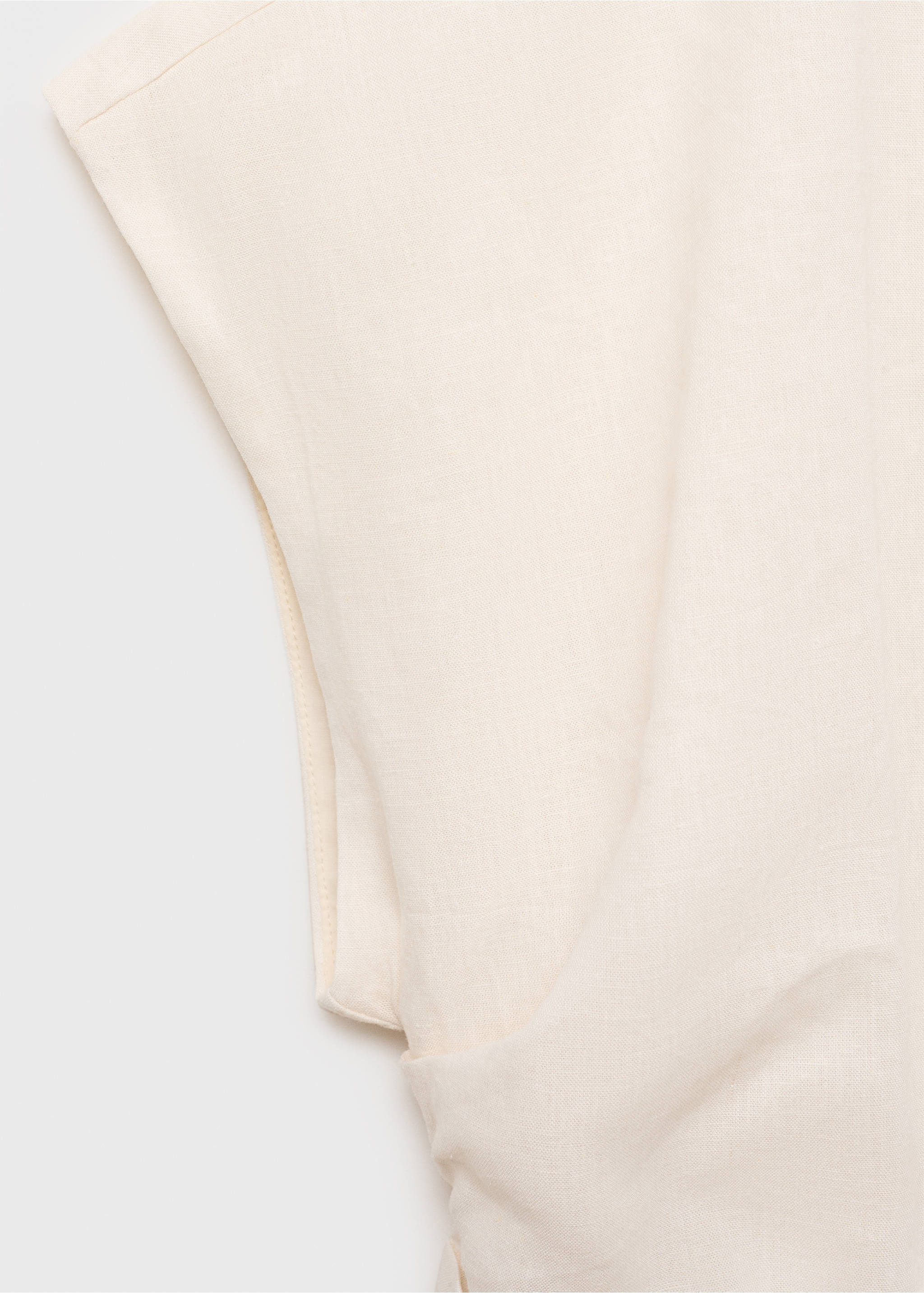 Asymmetrische linnen top - Detail van het artikel 8, Gebroken wit. Ref: 87057178-00.