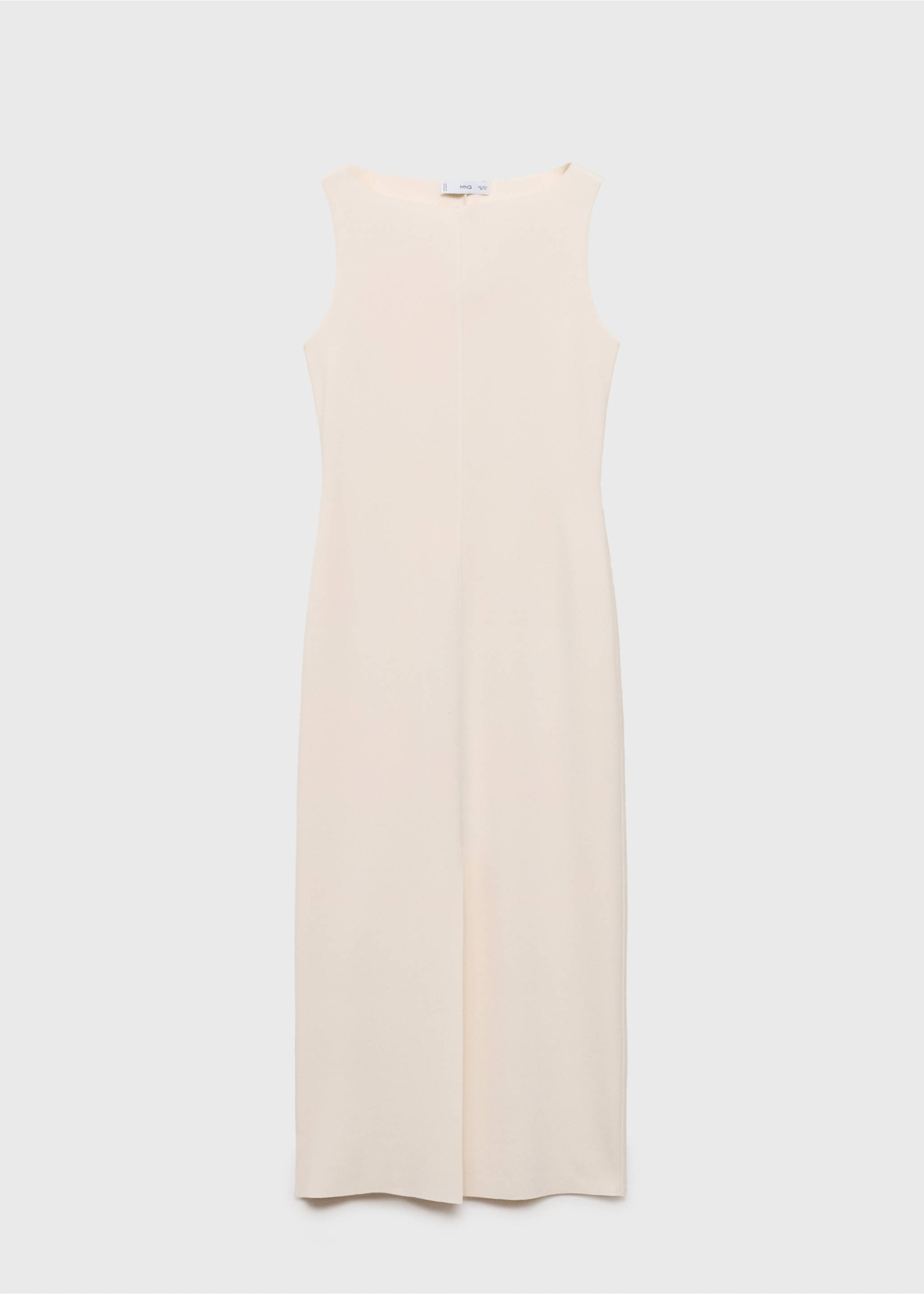 Boat-neck knitted dress - Article without model, Ecru. Ref: 87057180-00.