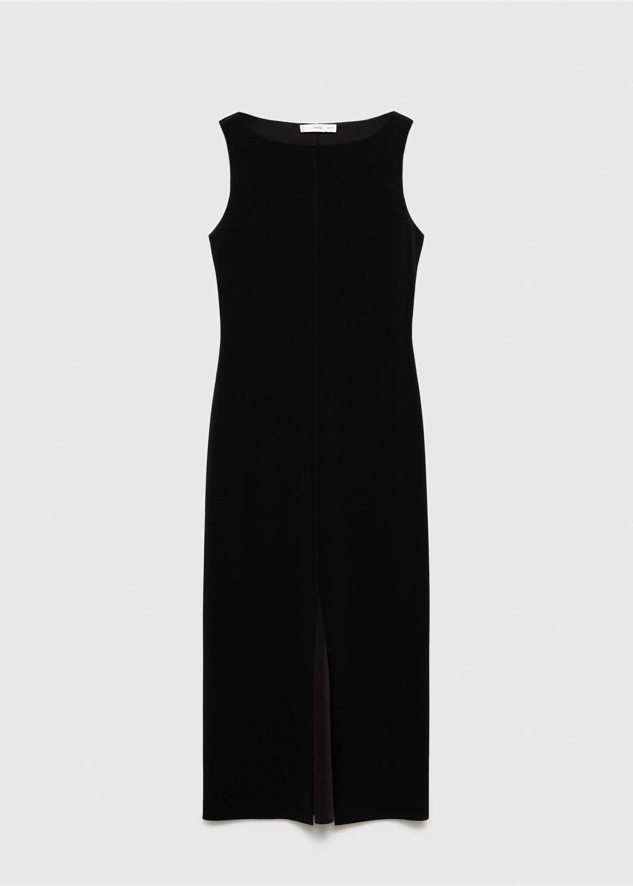Boat-neck knitted dress - Article without model, Black. Ref: 87057180-00.