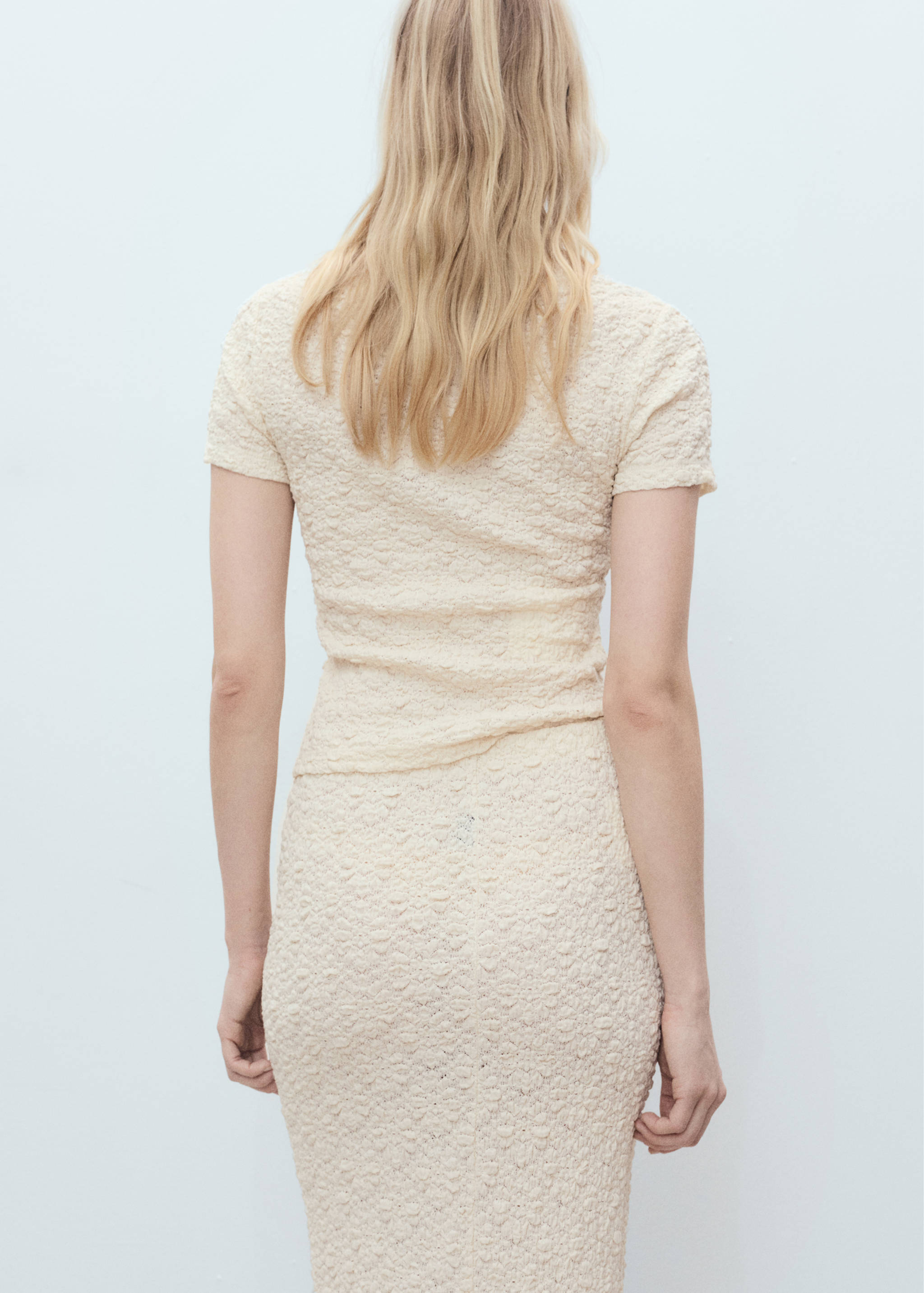 Textured cotton-blend t-shirt - Reverse of the article