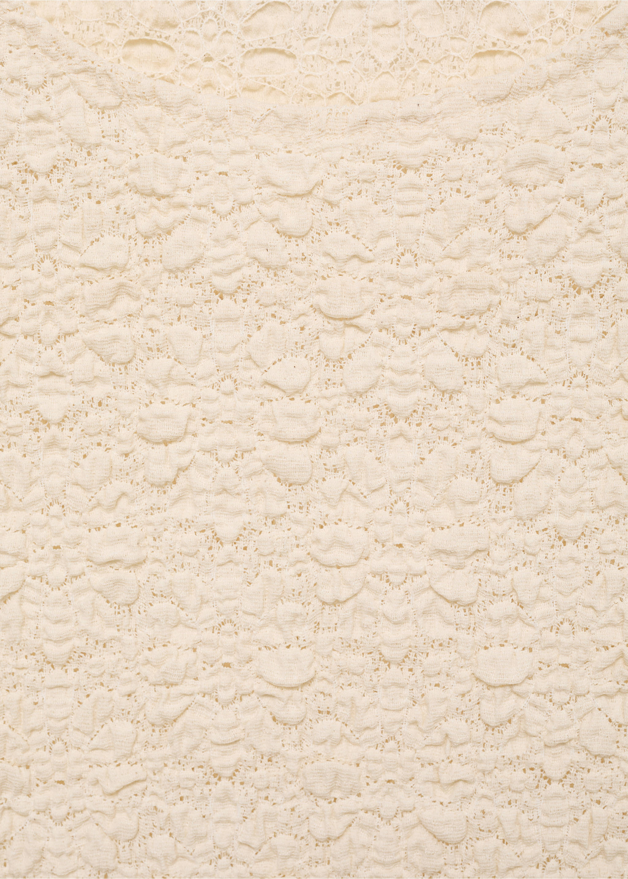 Camiseta mezcla algodón textura - Detalle del artículo 8, Crudo. Ref: 87057181-00.