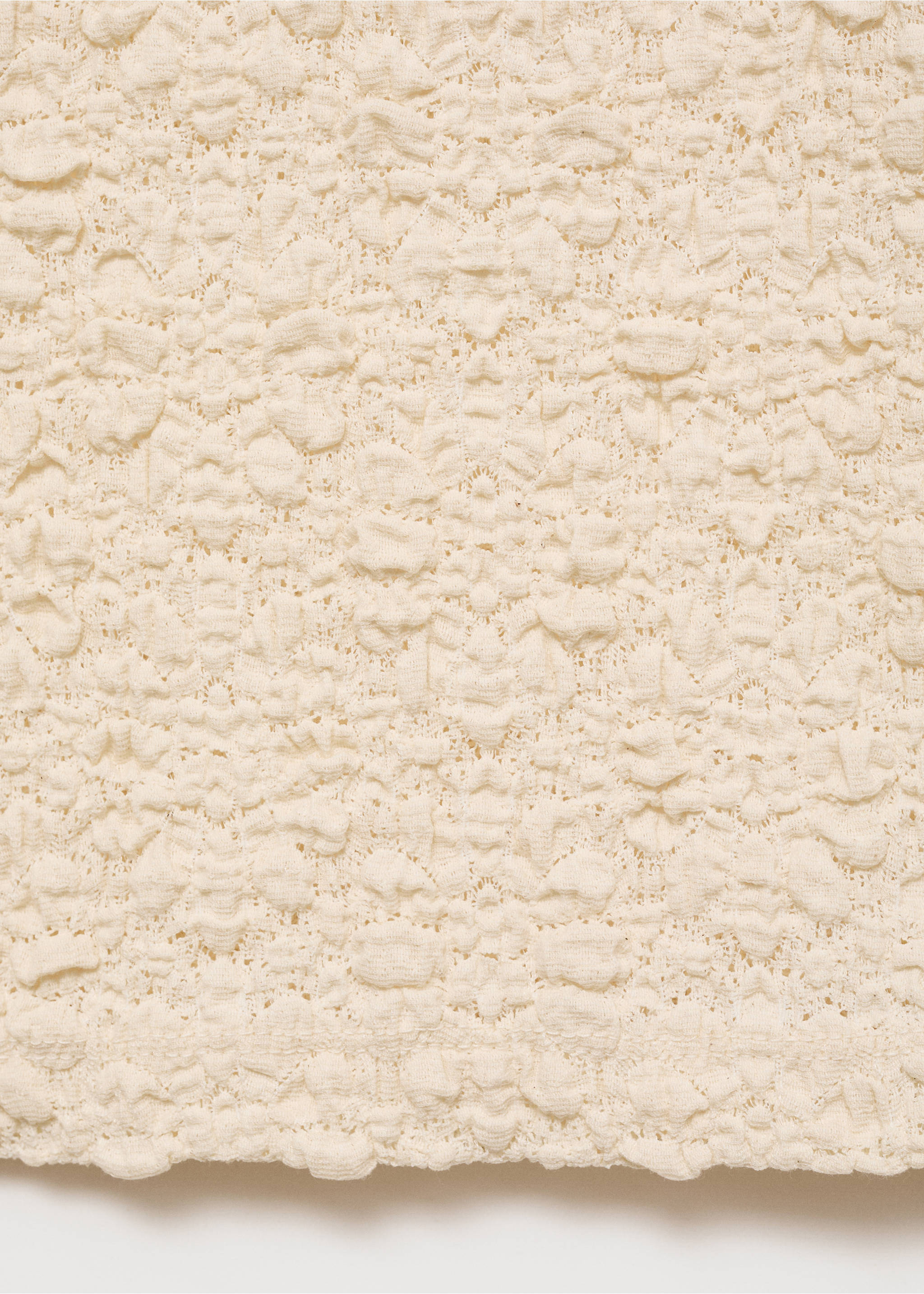 Camiseta mezcla algodón textura - Detalle del artículo 0, Crudo. Ref: 87057181-00.