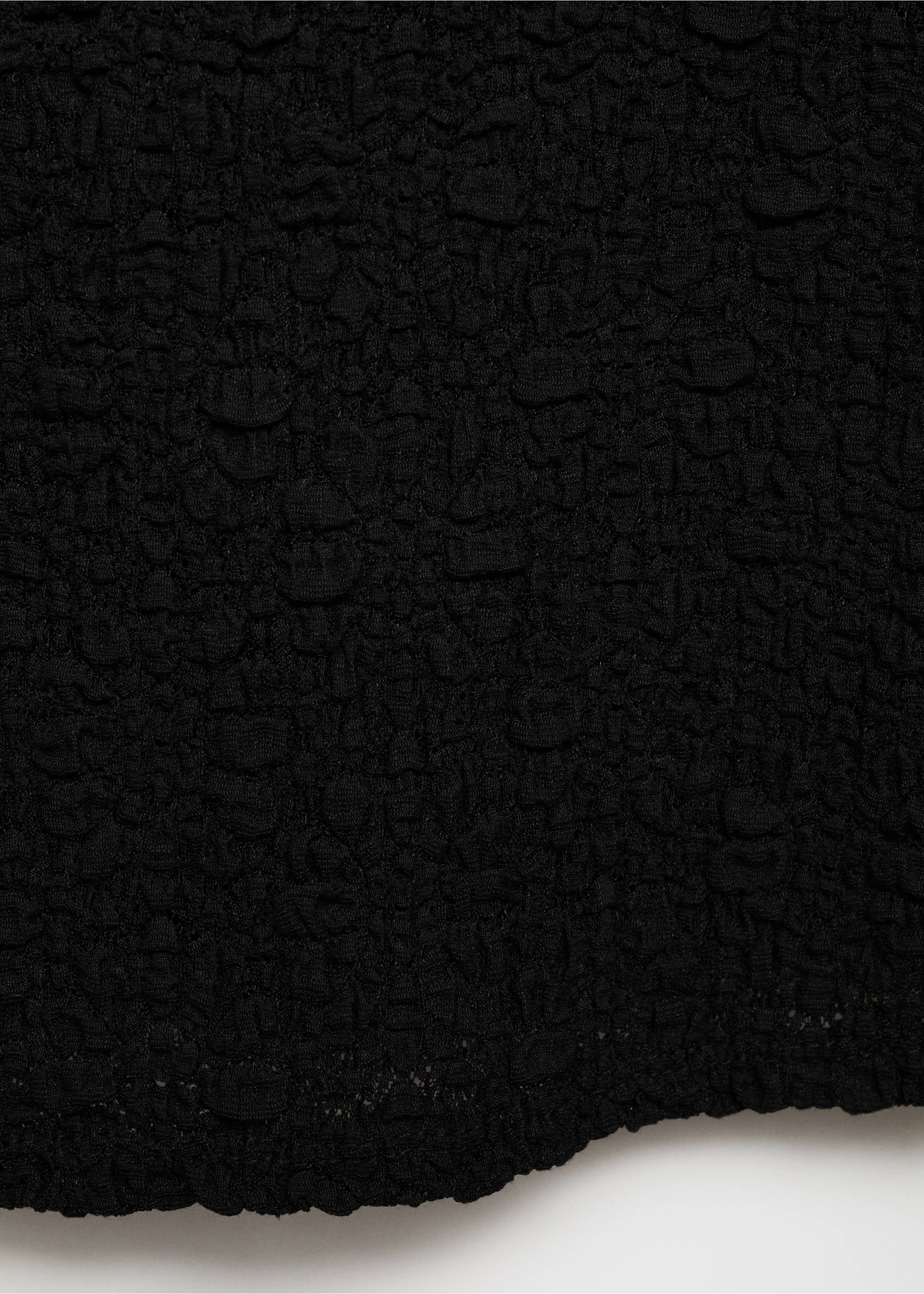 Tricou textură din amestec de bumbac - Detaliu al articolului 0, Negru. Ref: 87057181-00.