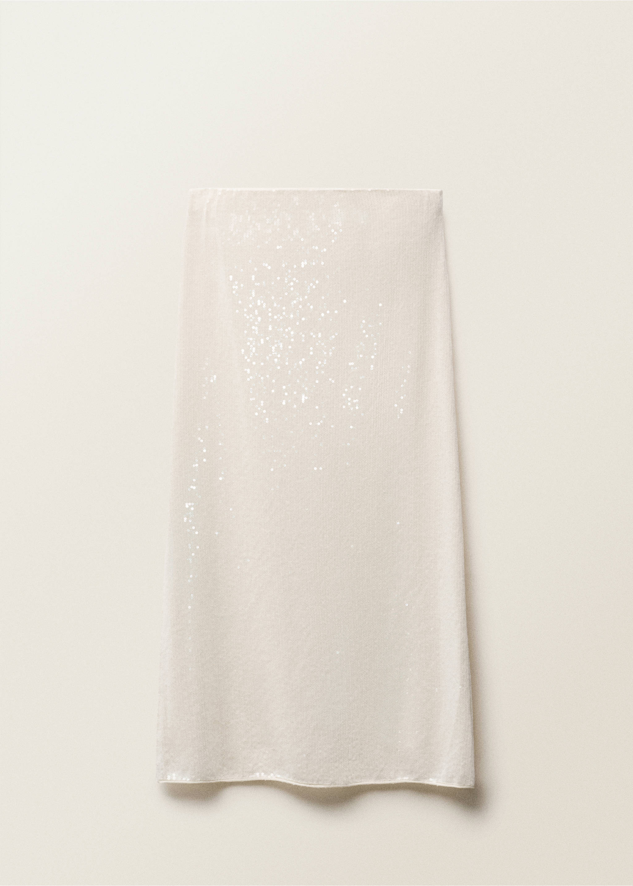 Knitted pencil knit with sequins - Article without model, Vanilla. Ref: 87057190-00.
