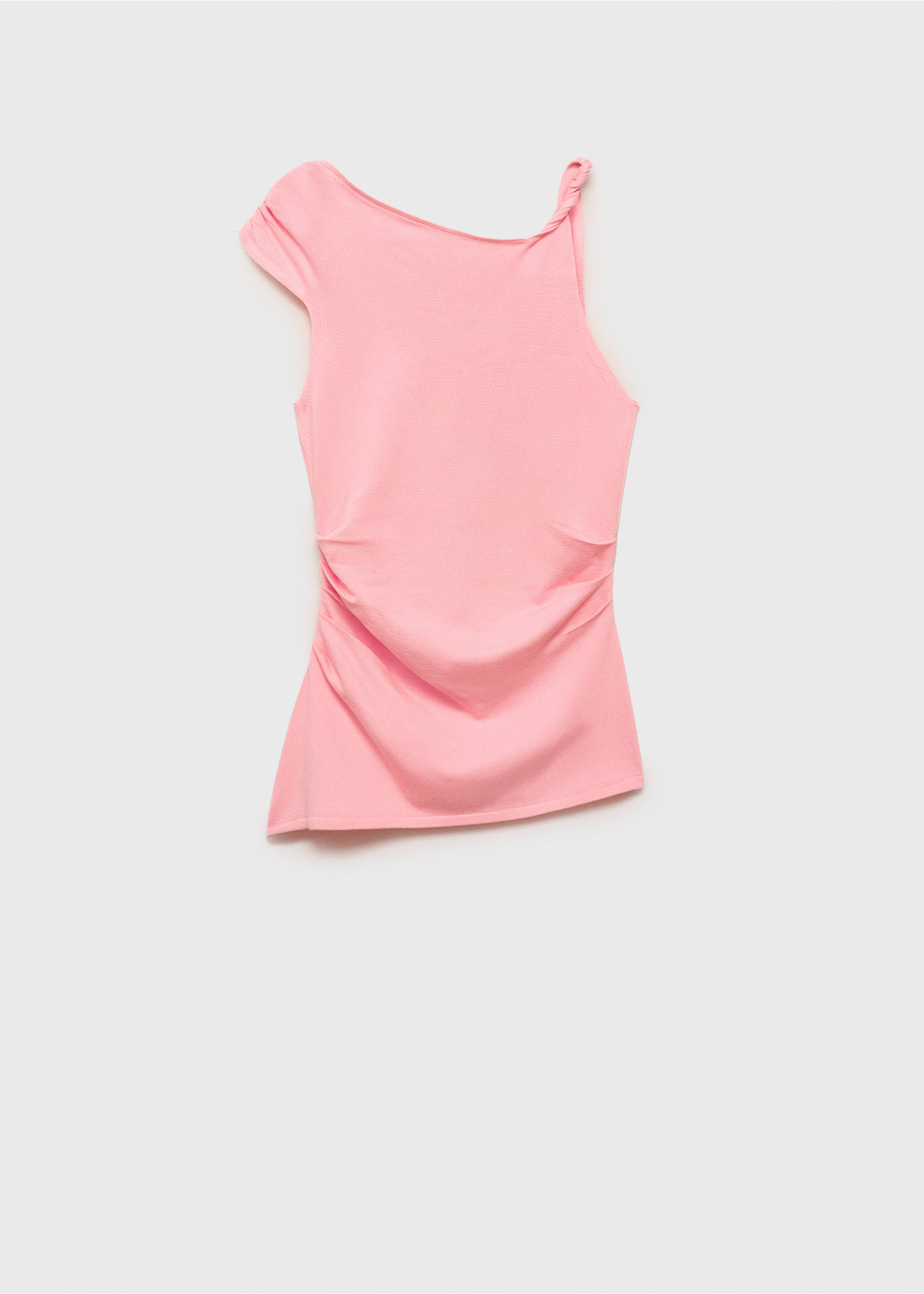 Asymmetrical fine-knit top - Article without model, Fuchsia. Ref: 87057191-00.