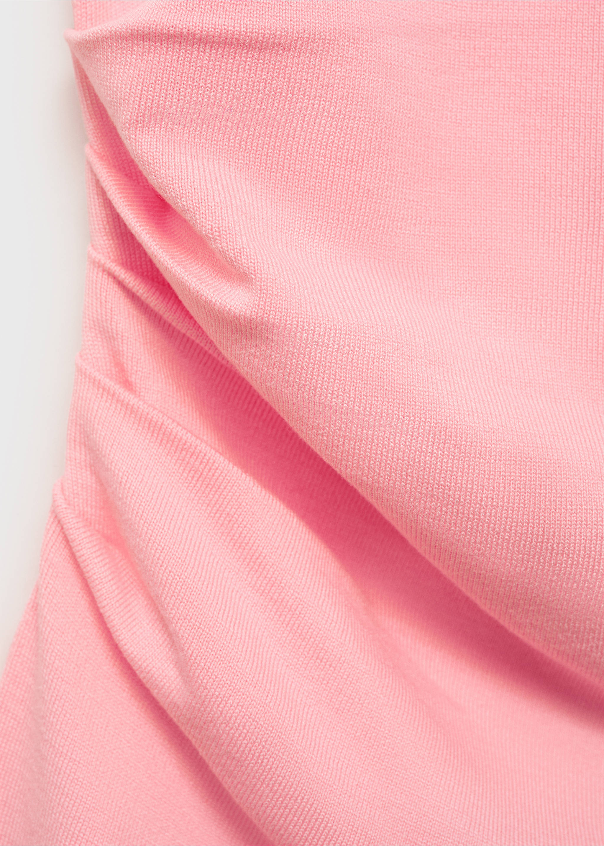 Asymmetrical fine-knit top - Details of the article 8, Fuchsia. Ref: 87057191-00.
