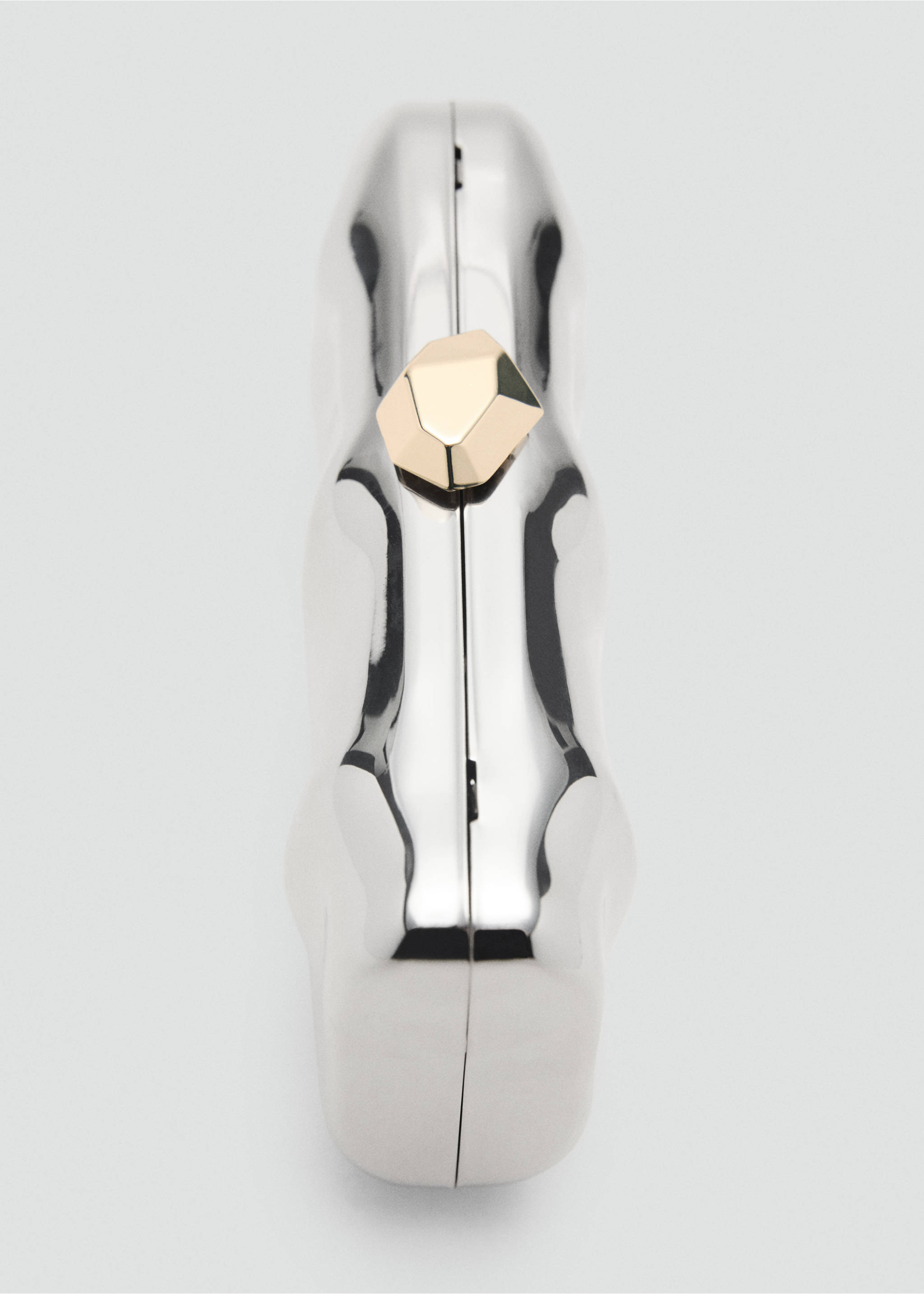 Poșetă clutch cu lanț - Detaliu al articolului 3, Argintiu. Ref: 87057674-00.