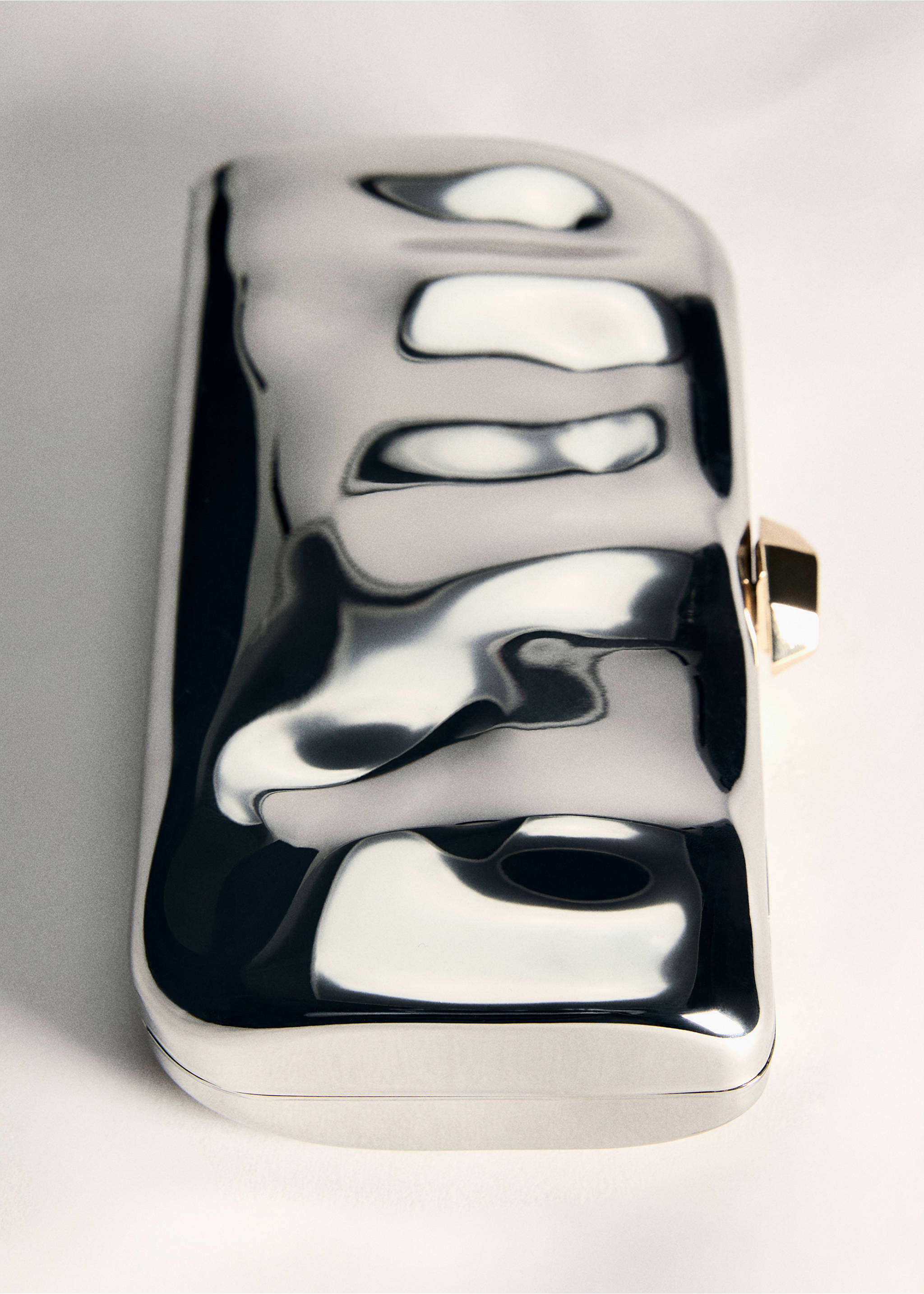 Poșetă clutch cu lanț - Detaliu al articolului 5, Argintiu. Ref: 87057674-00.