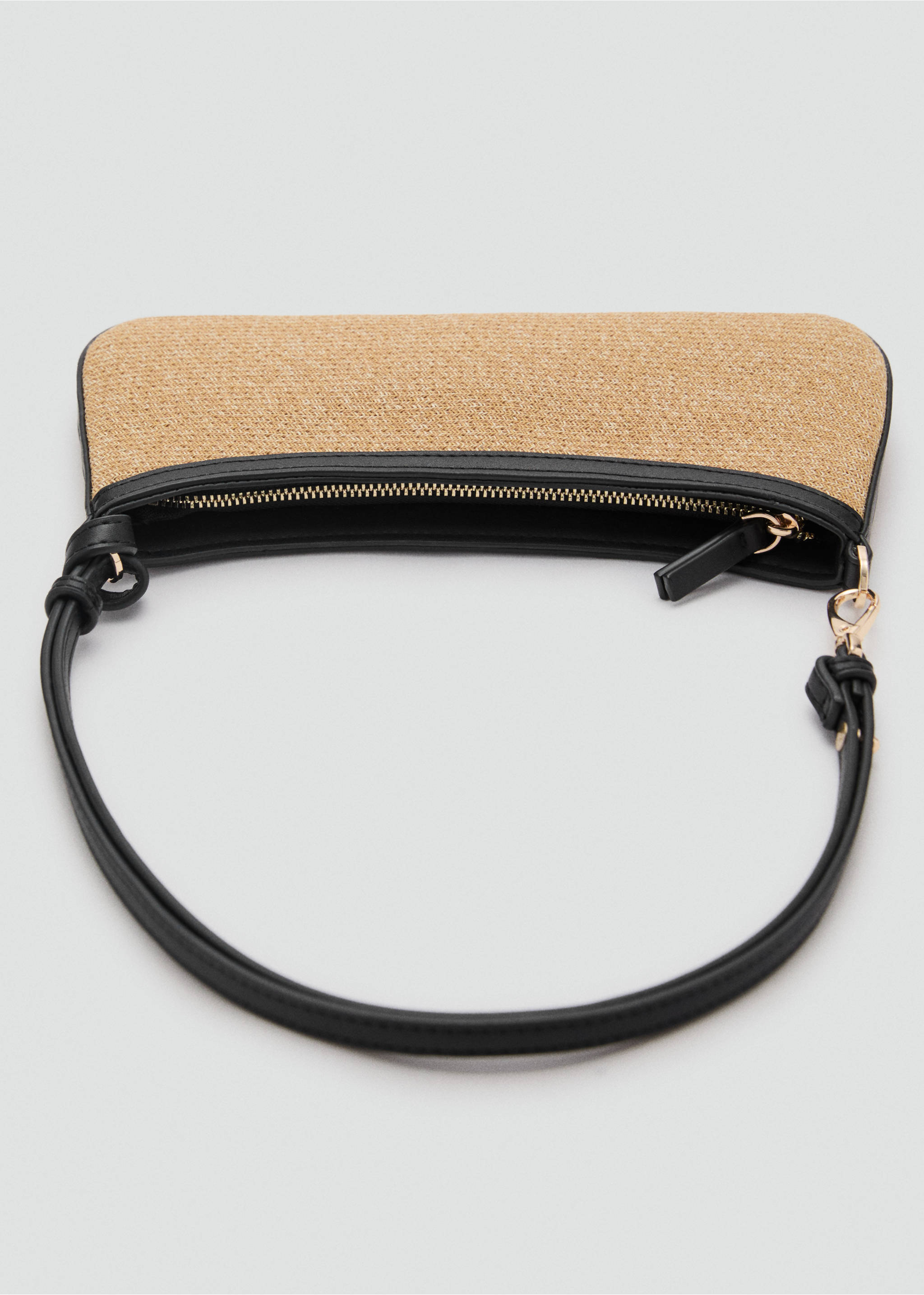 Natural fibre shoulder bag - Details of the article 3, Black. Ref: 87057676-00.