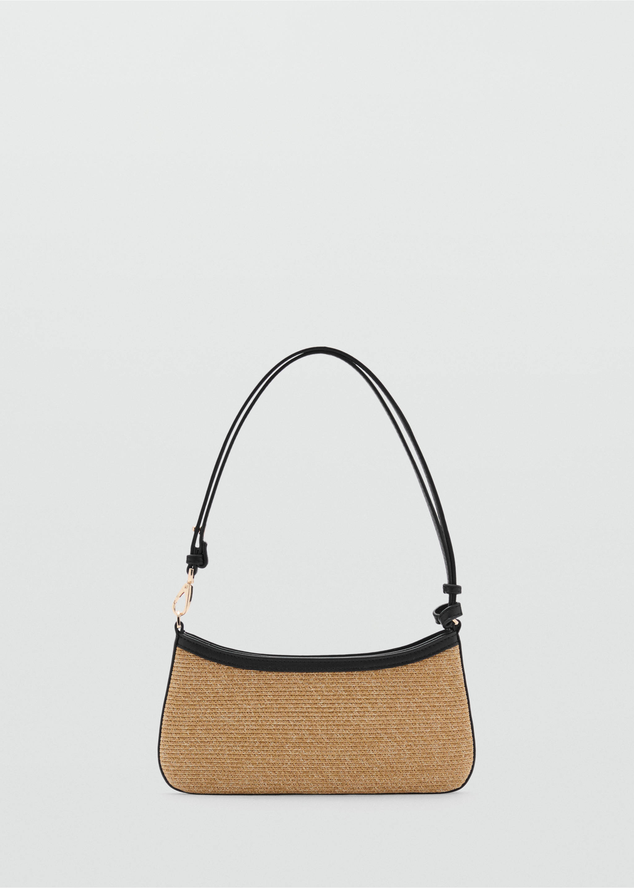 Schultertasche aus Naturfaser - Artikel ohne Model, Schwarz. Ref: 87057676-00.