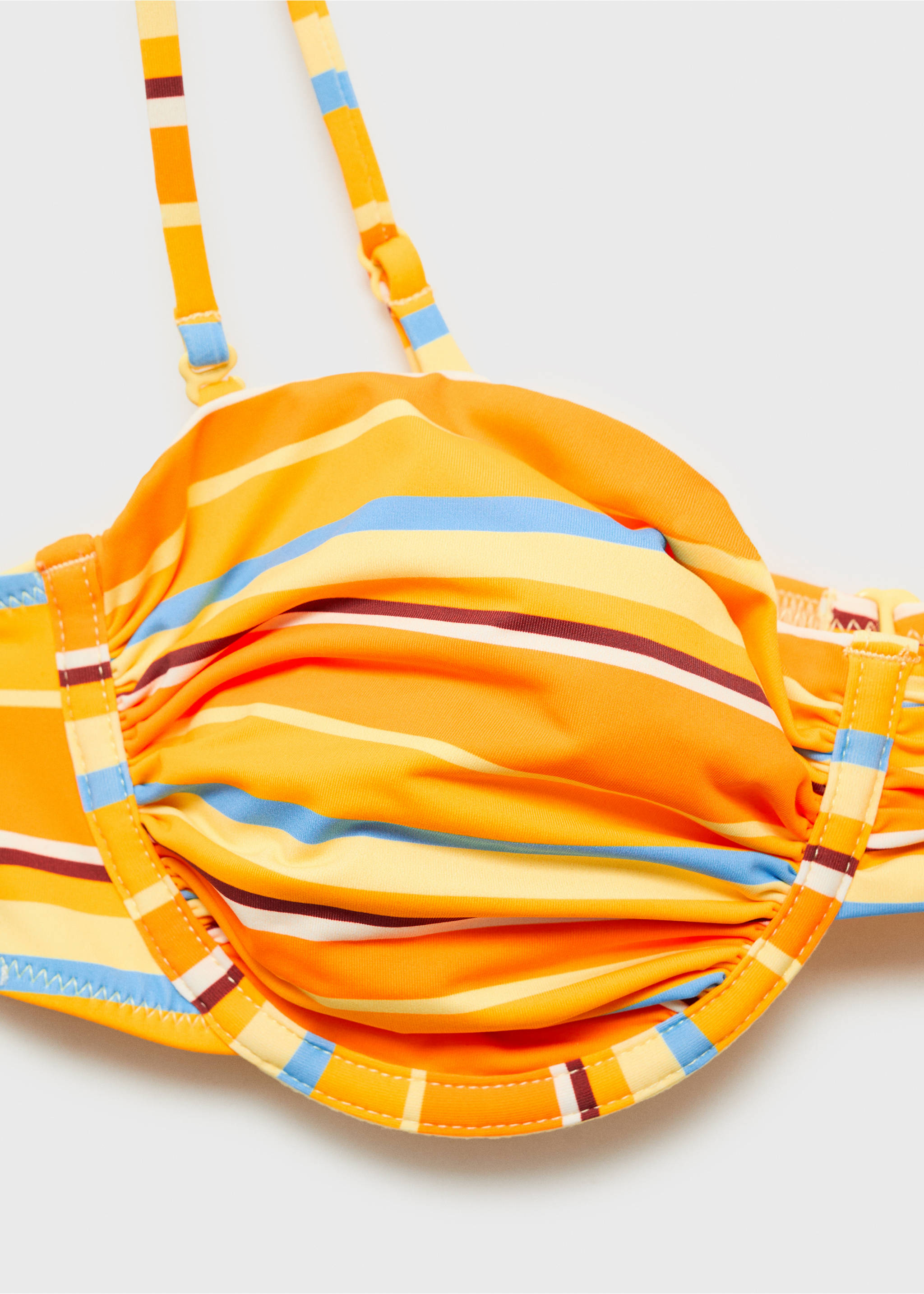 Stripe-print hoop bikini top - Details of the article 0, Pastel Yellow. Ref: 87057678-00.