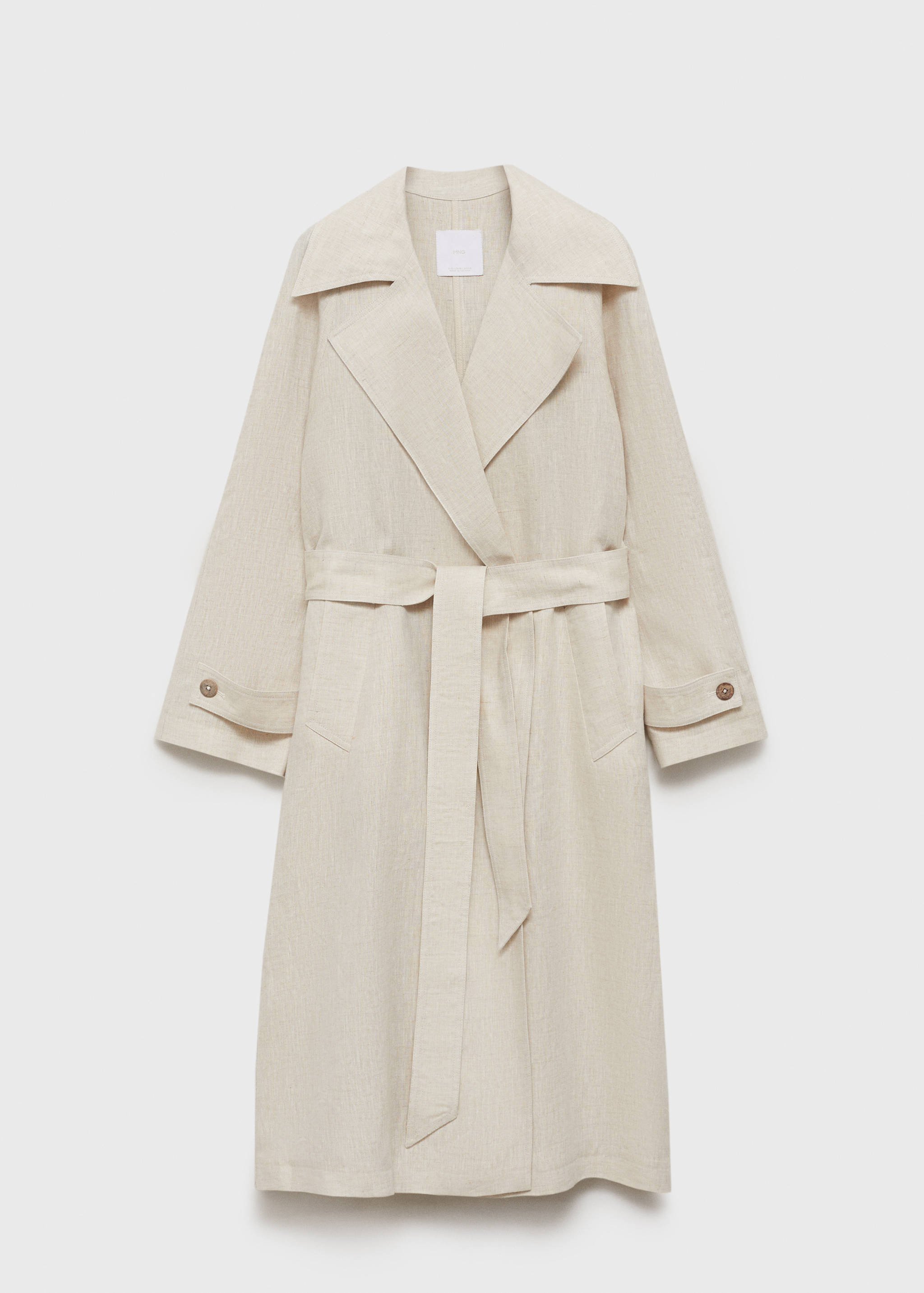 Linen trench coat with pronounced lapels - Article without model