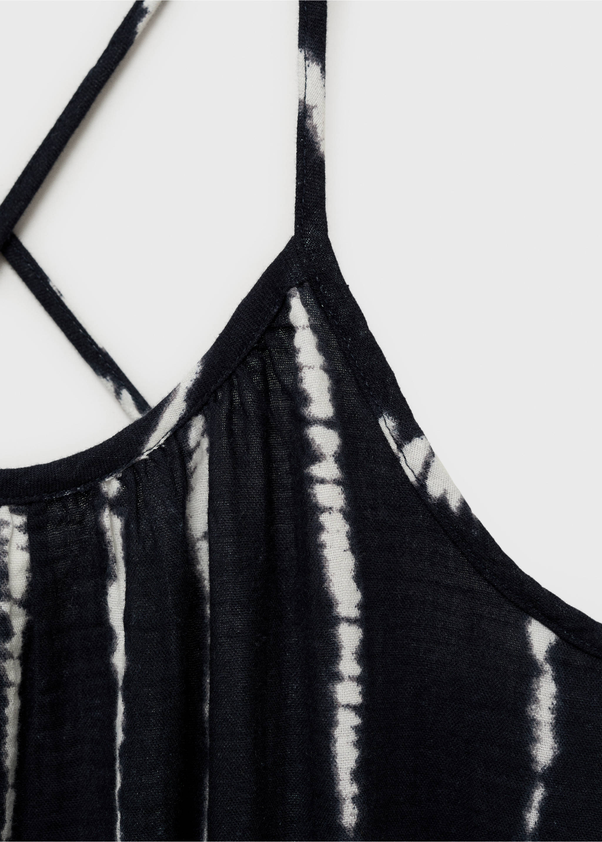 Long tie-dye dress - Details of the article 8, Black. Ref: 87057682-00.