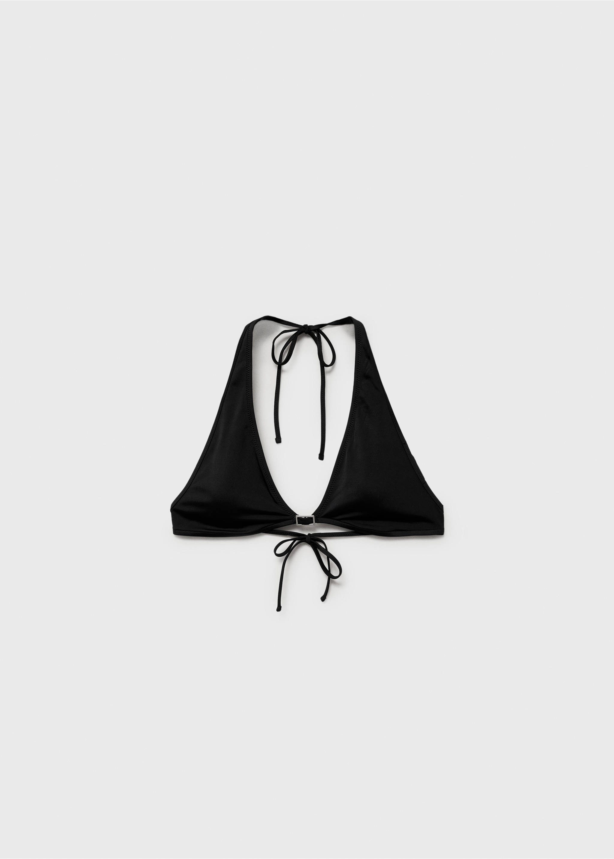 Halter bikini top with buckle detail - Article without model, Black. Ref: 87057684-00.