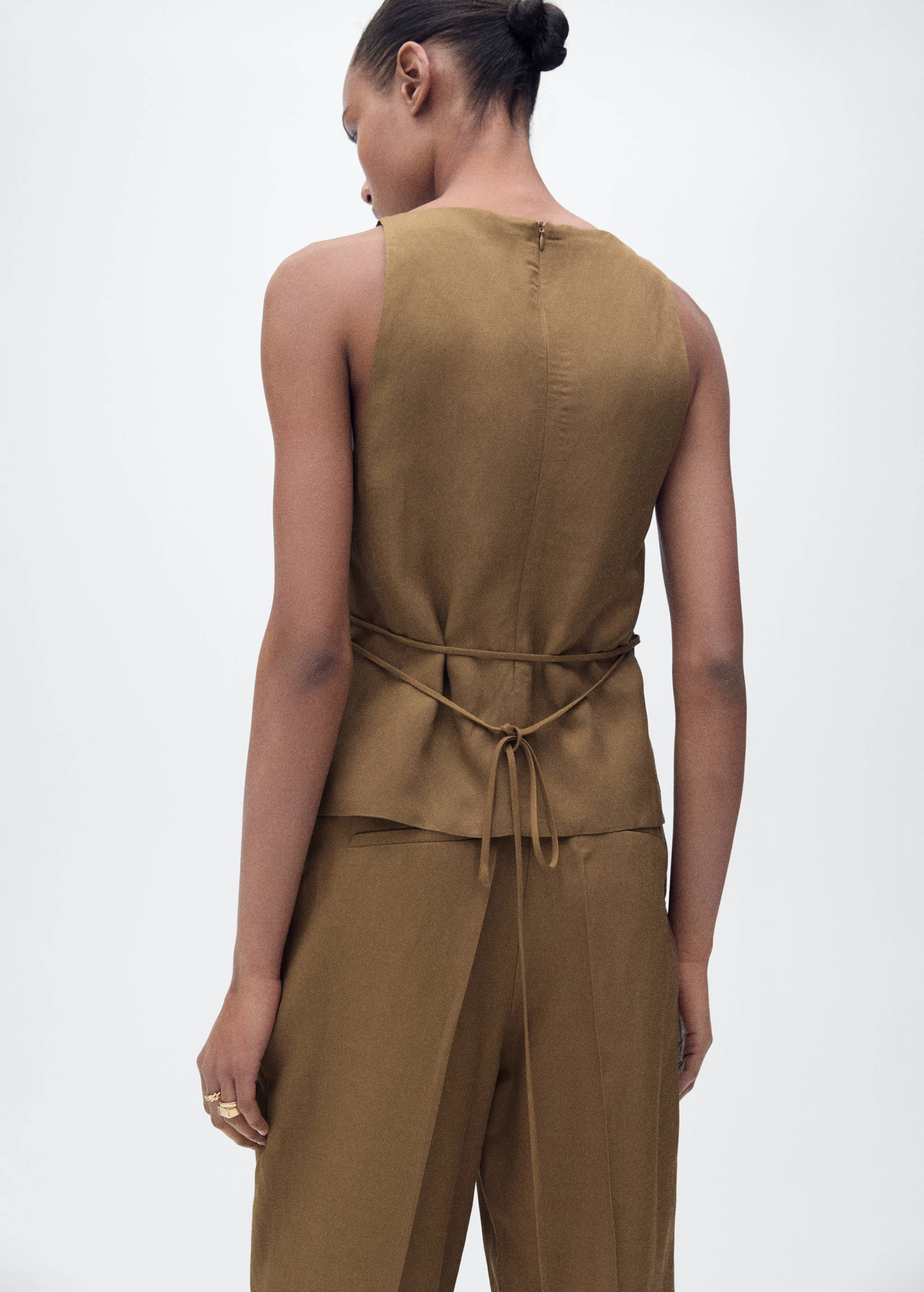 Top lin mélangé nœud - Verso de l’article