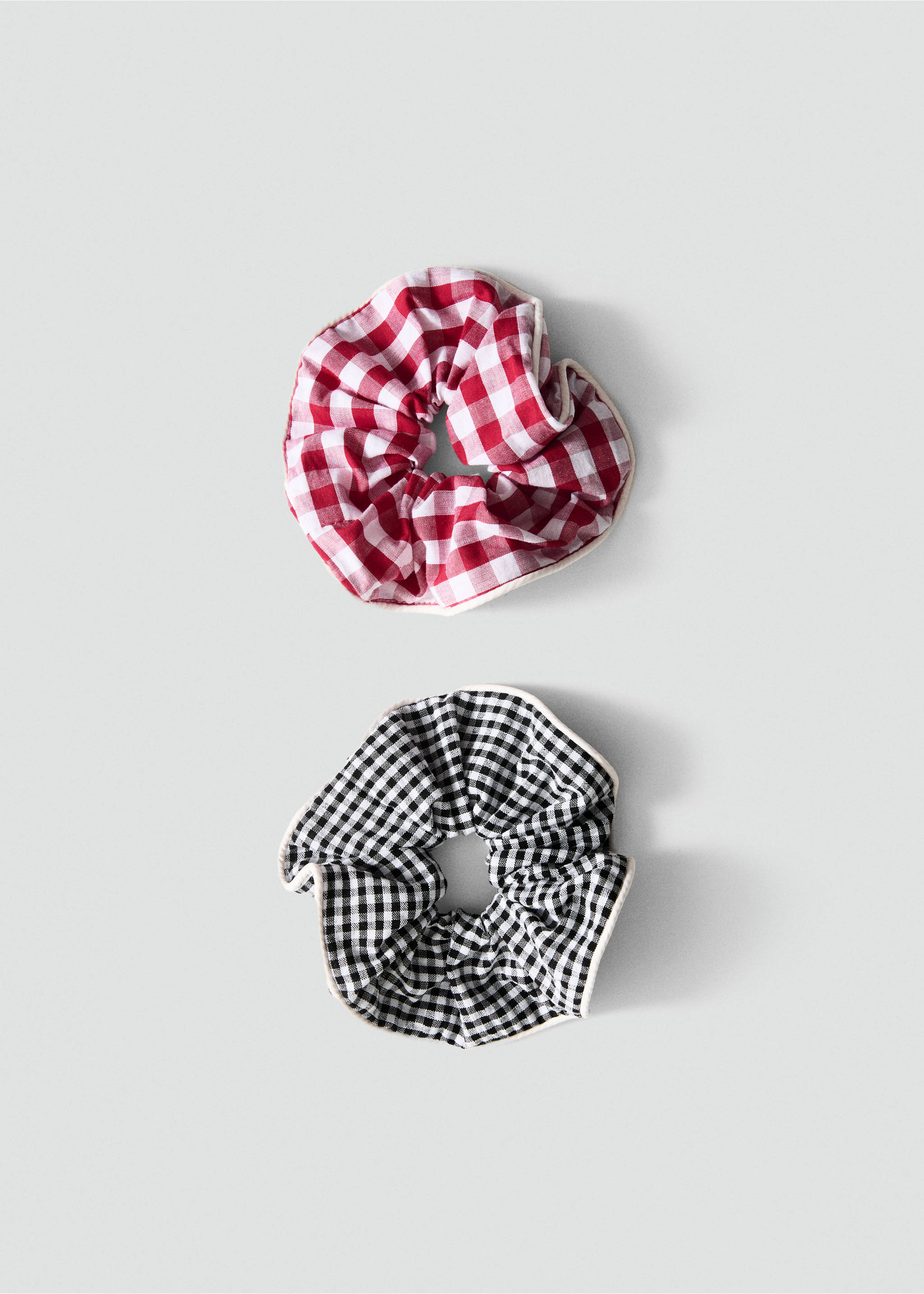 Set of 2 printed hair ties - Article without model, Red. Ref: 87057691-00.