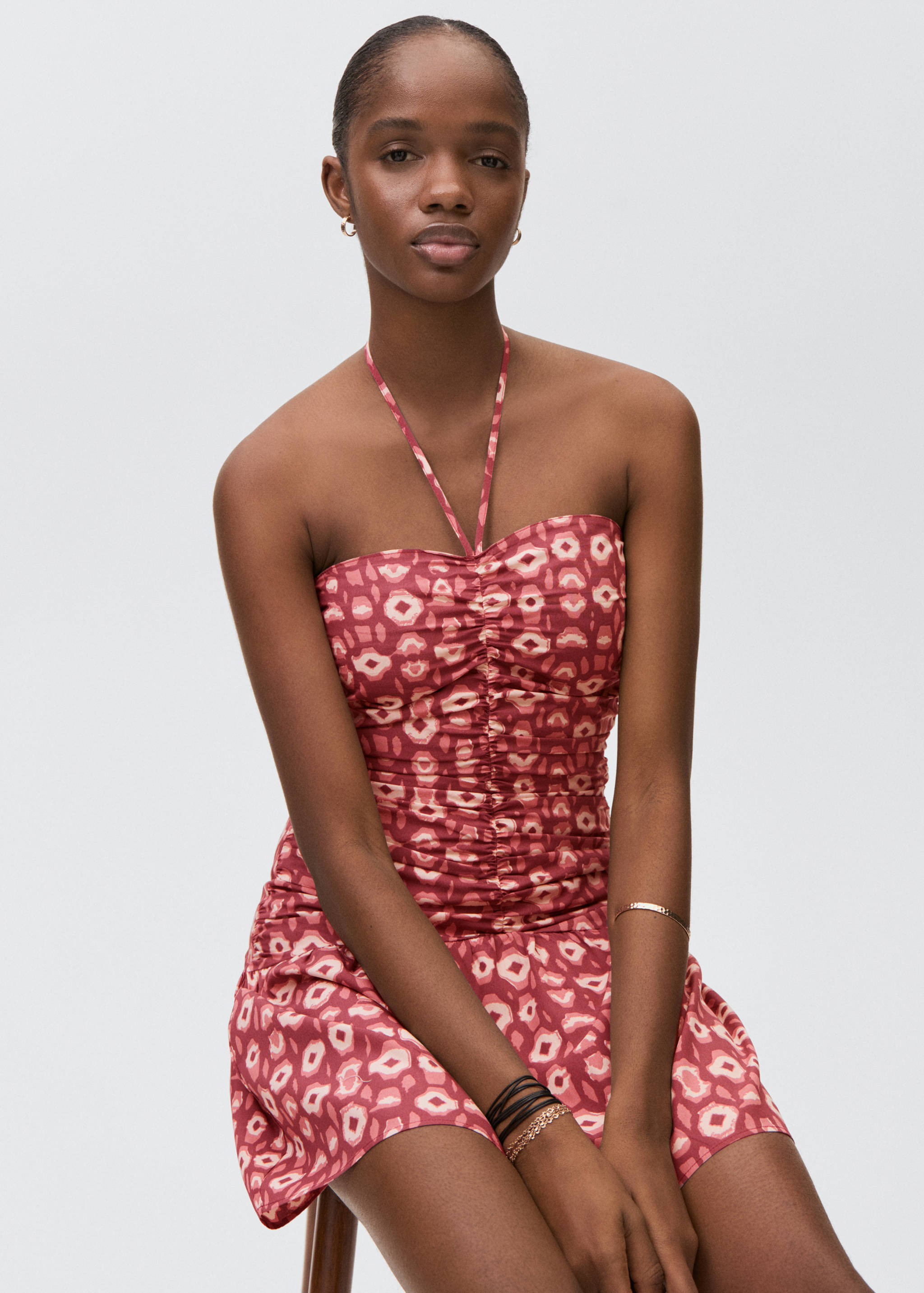 Printed ruched dress - Details of the article 2