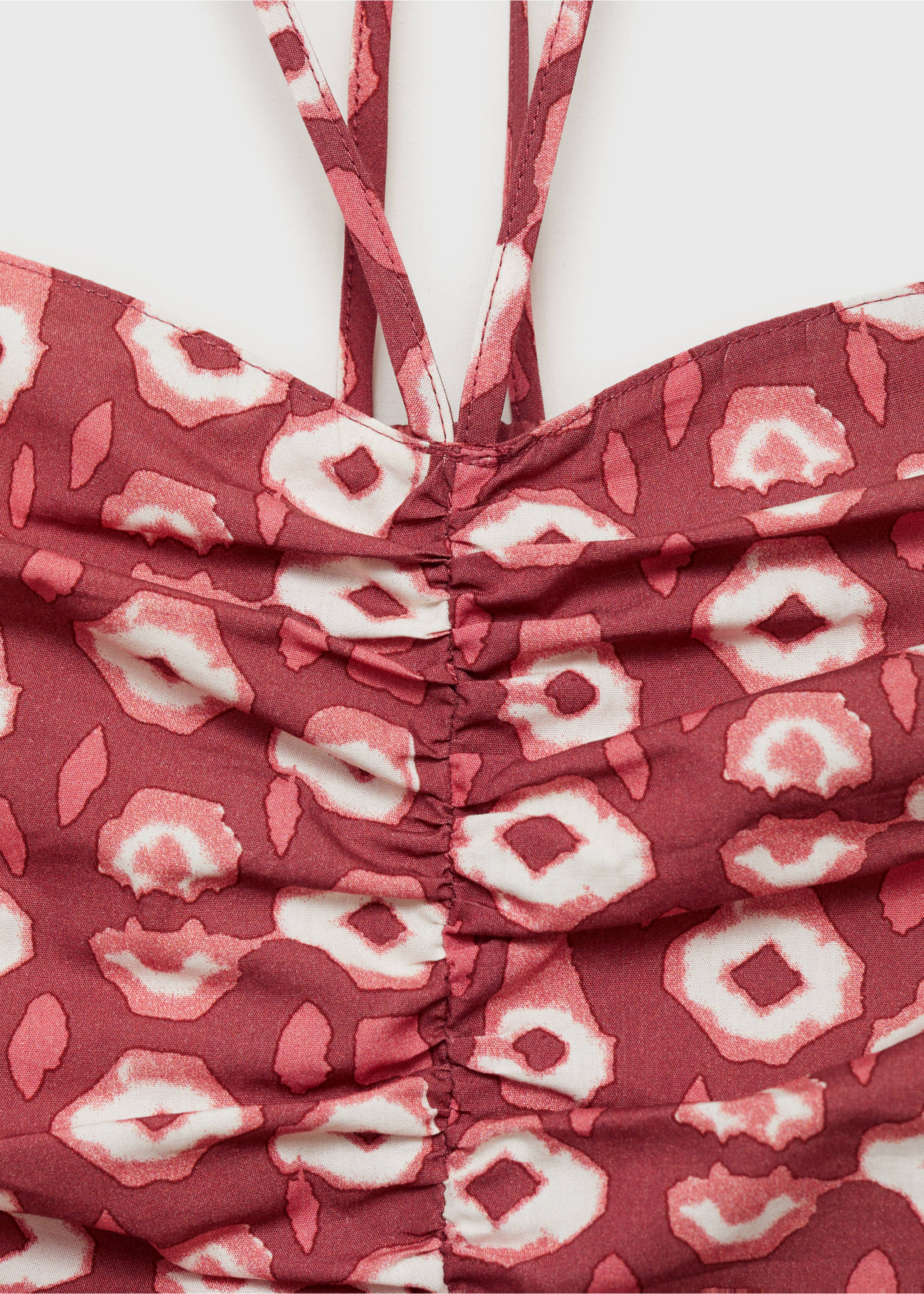 Vestido fruncido estampado - Detalle del artículo 8, Rosa palo. Ref: 87057693-00.