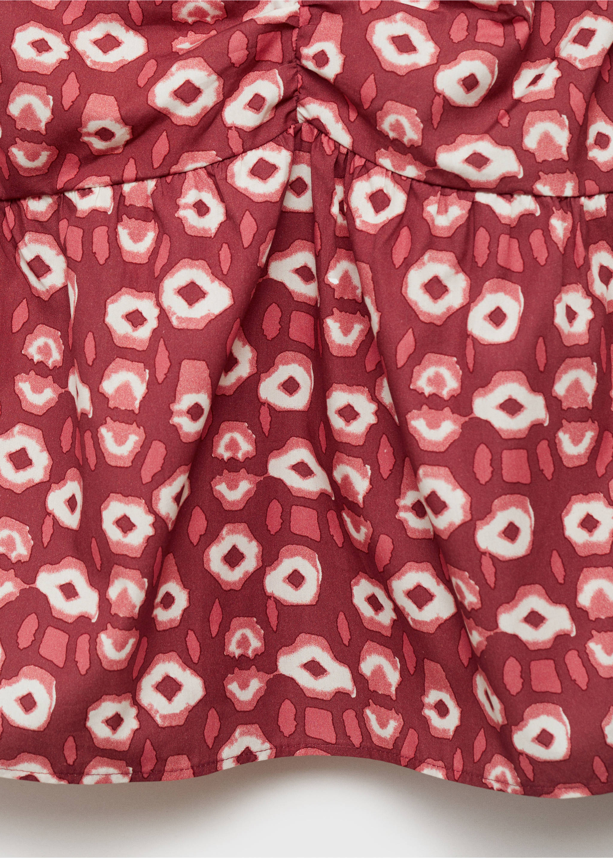 Vestido fruncido estampado - Detalle del artículo 0, Rosa palo. Ref: 87057693-00.