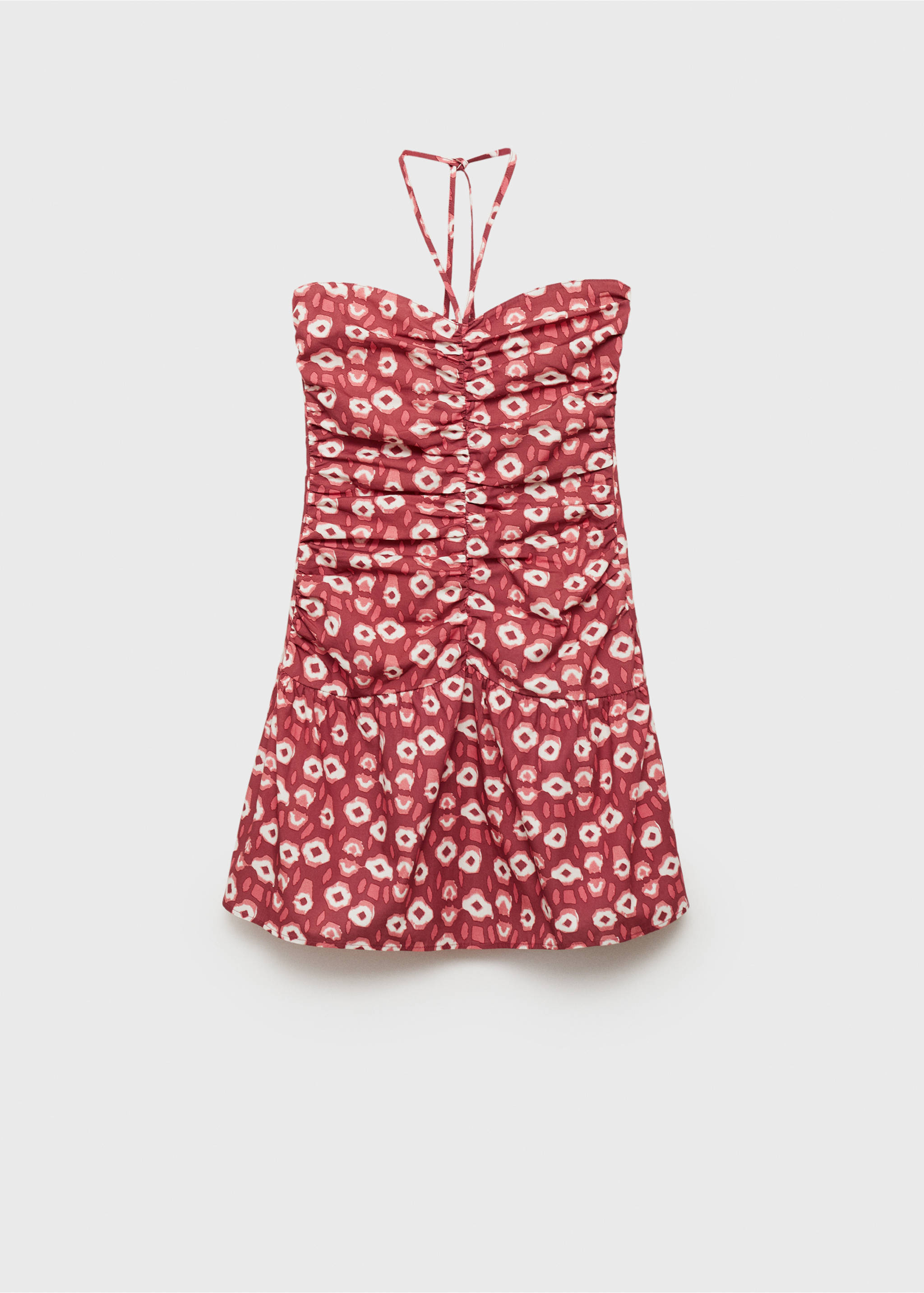 Vestido fruncido estampado - Artículo sin modelo, Rosa palo. Ref: 87057693-00.