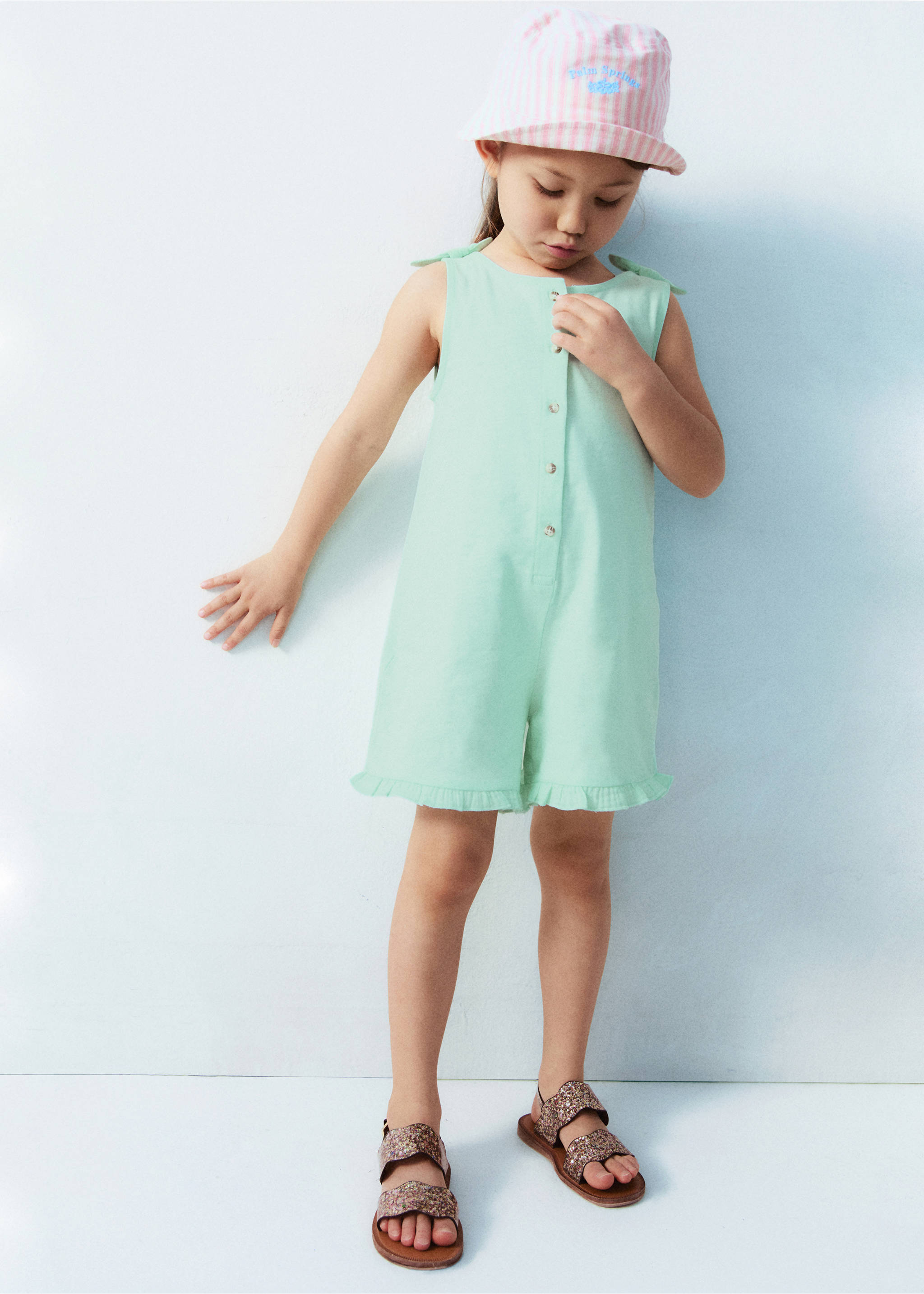 Mono corto detalle lazos - Detalle del artículo 5, Verde agua. Ref: 87057695-00.