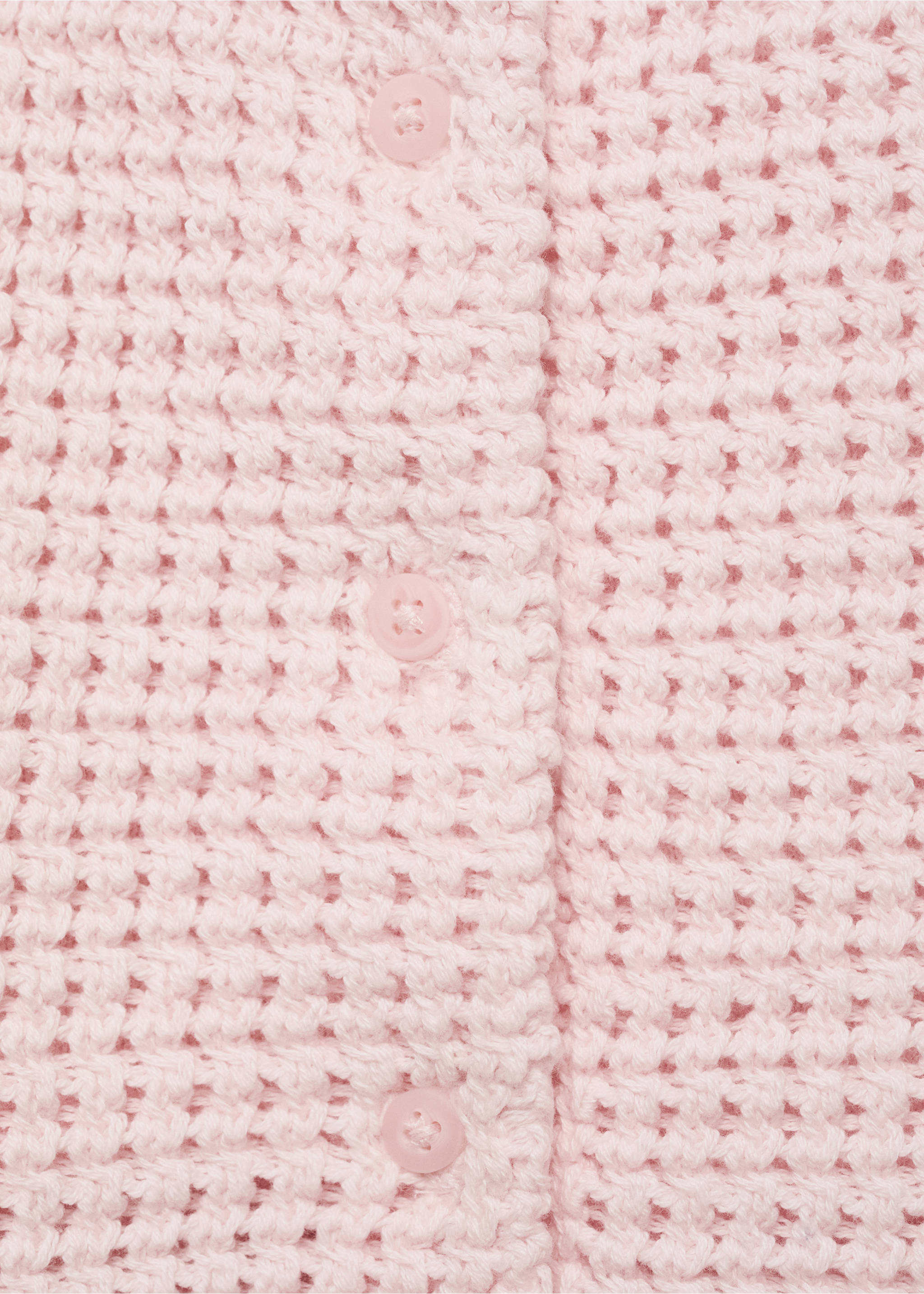 Gebreide top met knopen - Detail van het artikel 0, Pastelroze. Ref: 87057697-00.