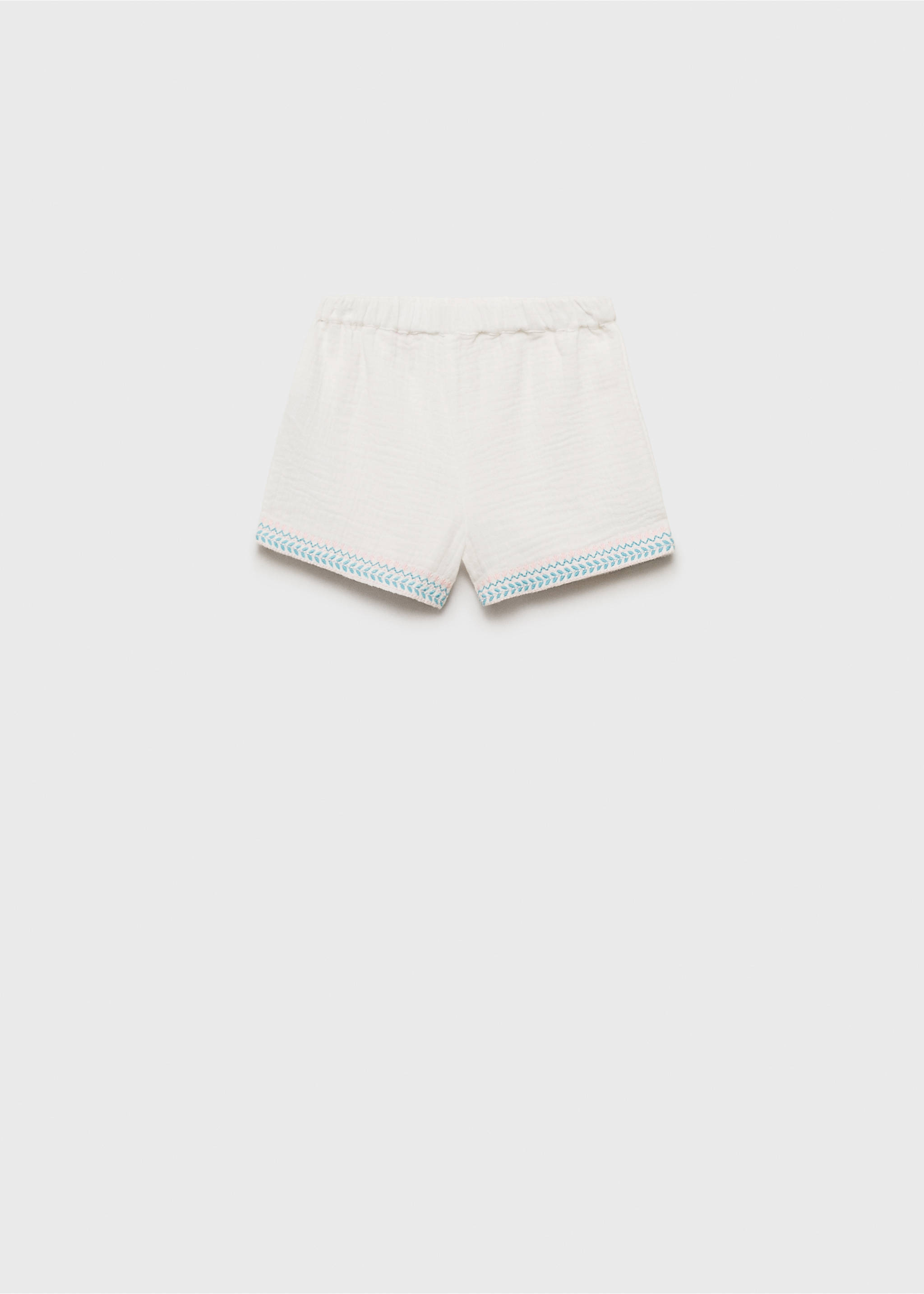 Bambula embroidered shorts - Article without model, White. Ref: 87057698-00.