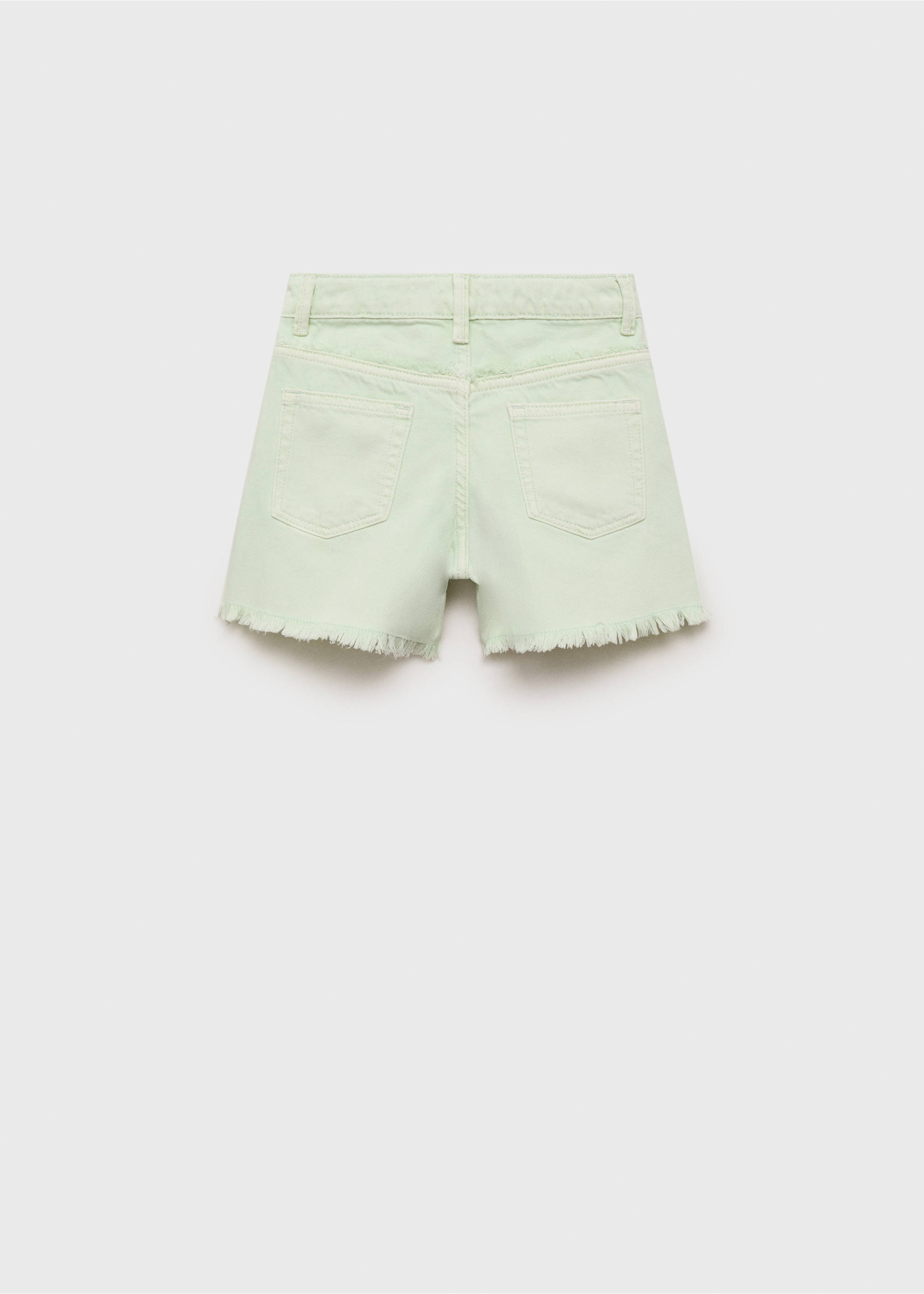 Denim shorts with frayed hem - Reverse of the article, Aqua Green. Ref: 87057701-00.
