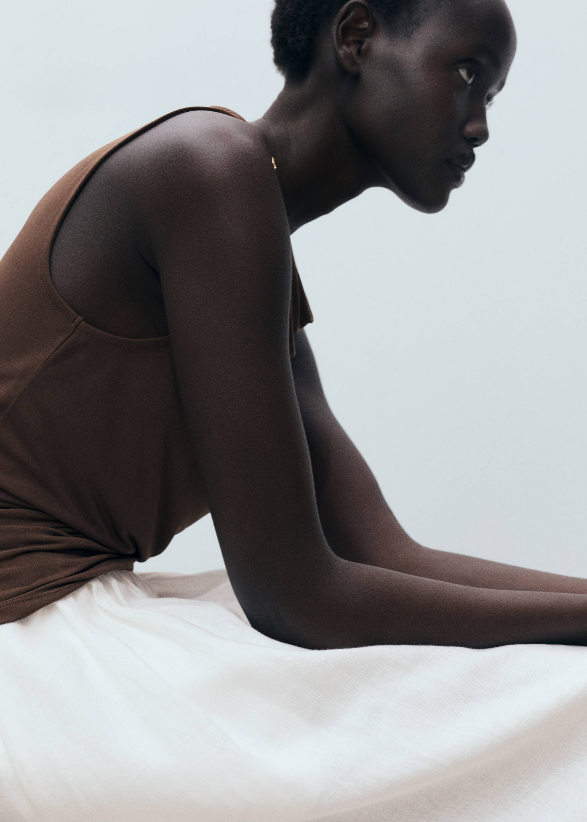 Flared linen skirt - Details of the article 2