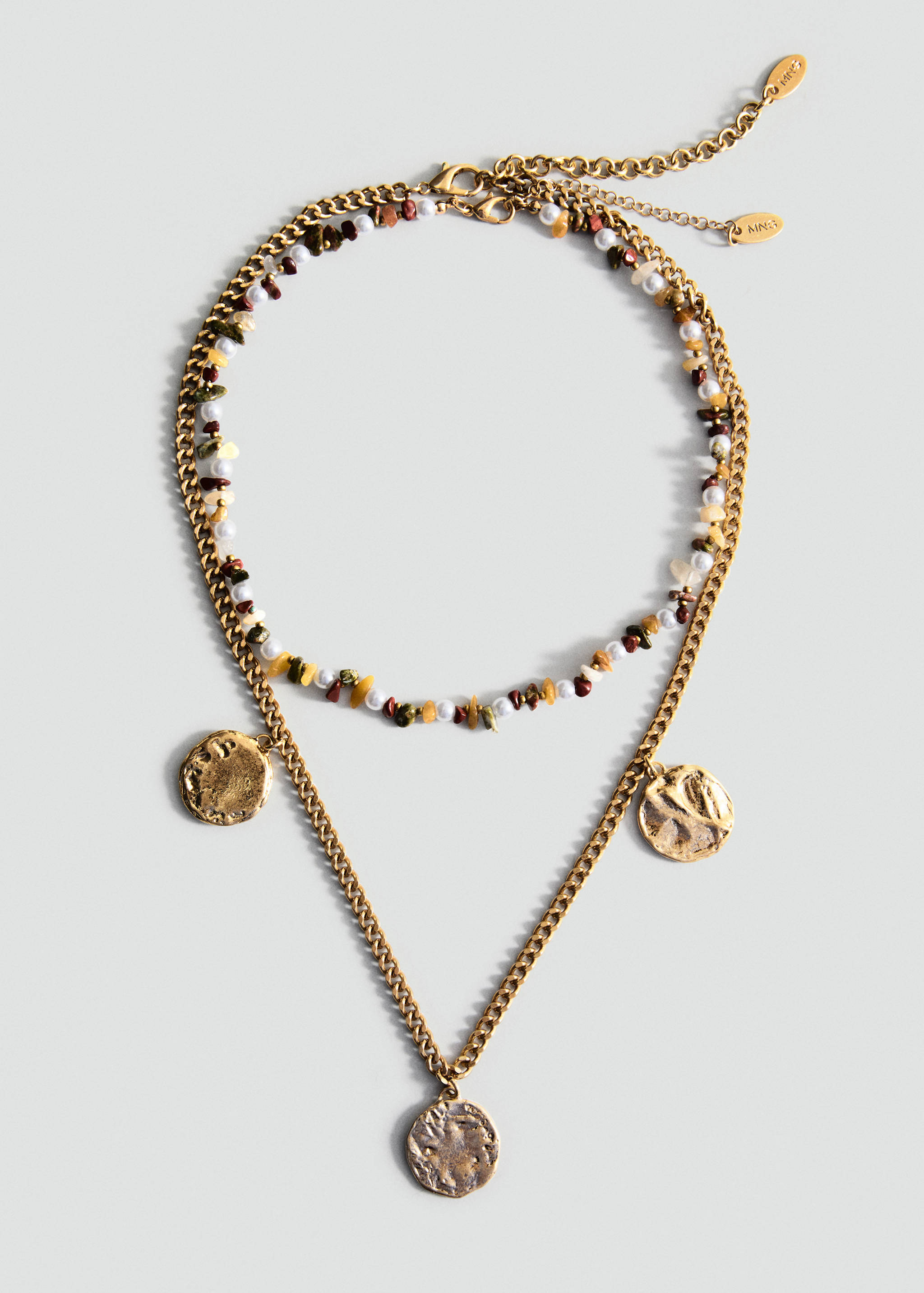 Combined double-pendant necklace - Article without model