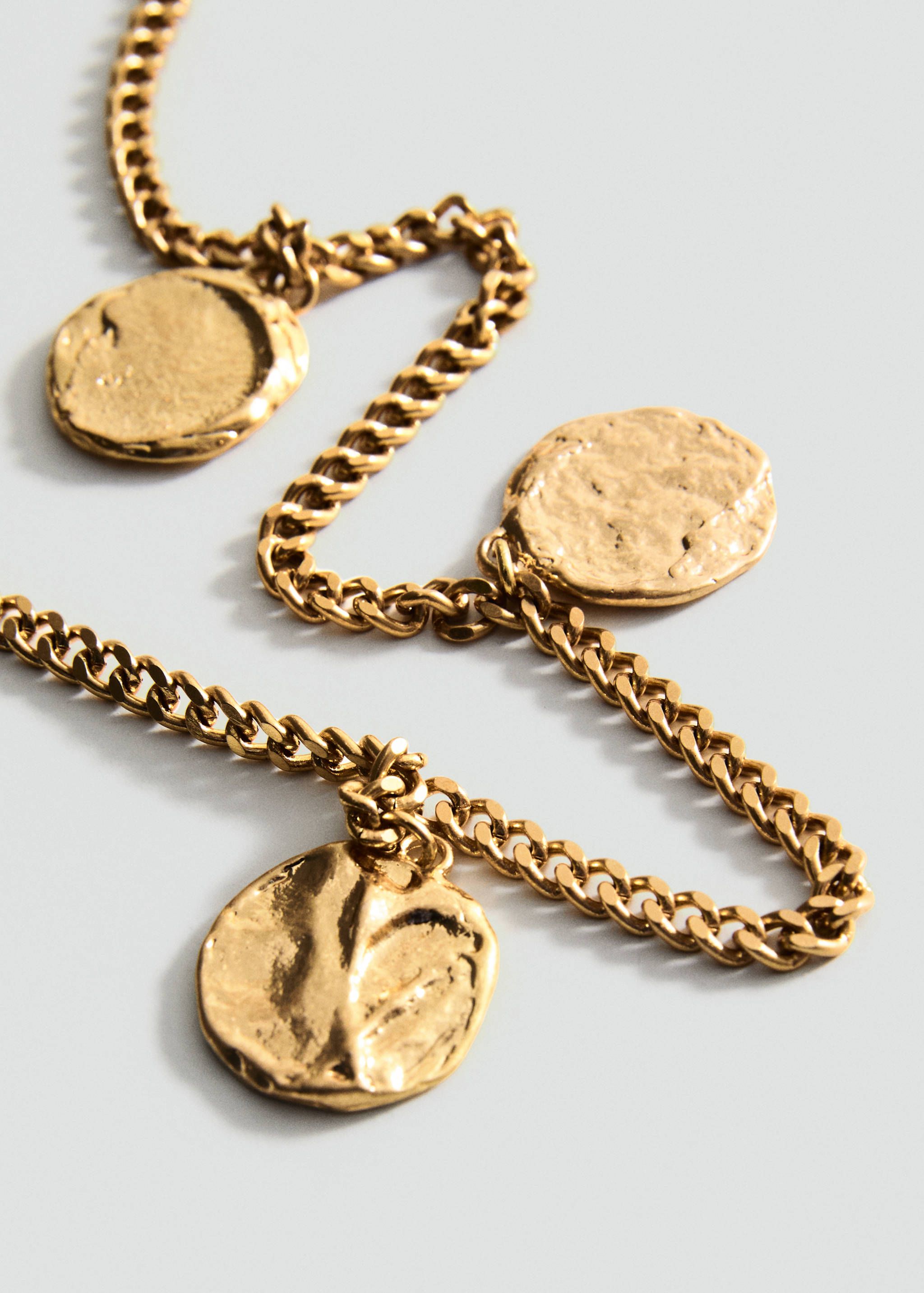 Combined double-pendant necklace - Medium plane