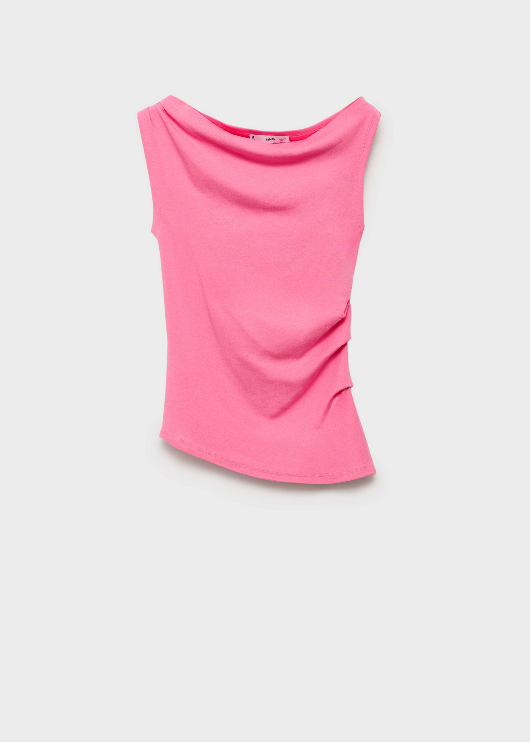Asymmetrical modal top - Article without model, Pink. Ref: 87057713-00.
