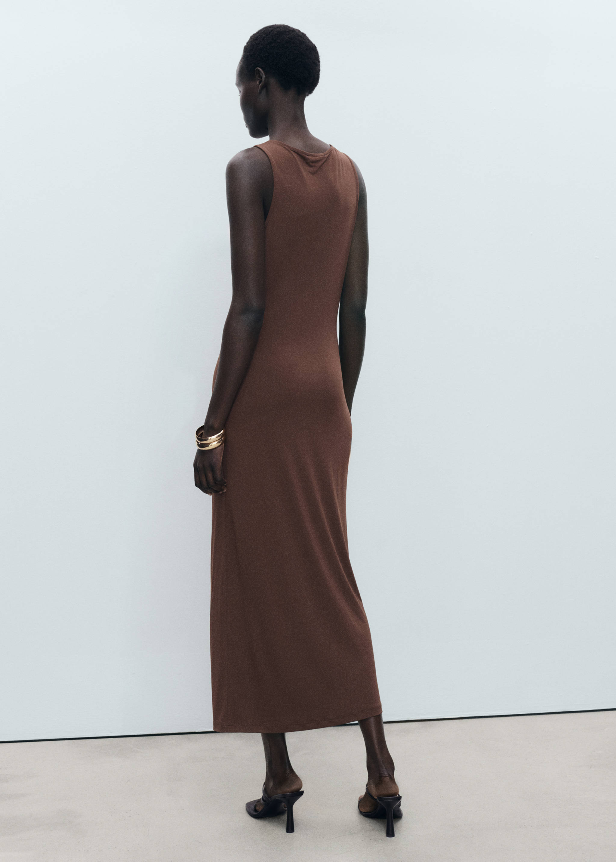 Draped dress with metallic detail - Reverse of the article