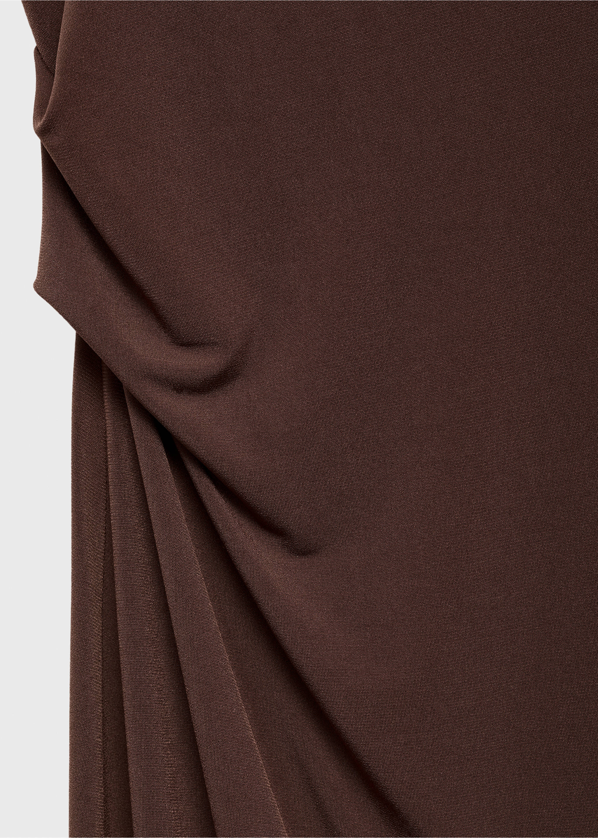 Drapiertes Kleid mit Metallic-Detail - Detail des Artikels 0, Schokolade. Ref: 87057716-00.