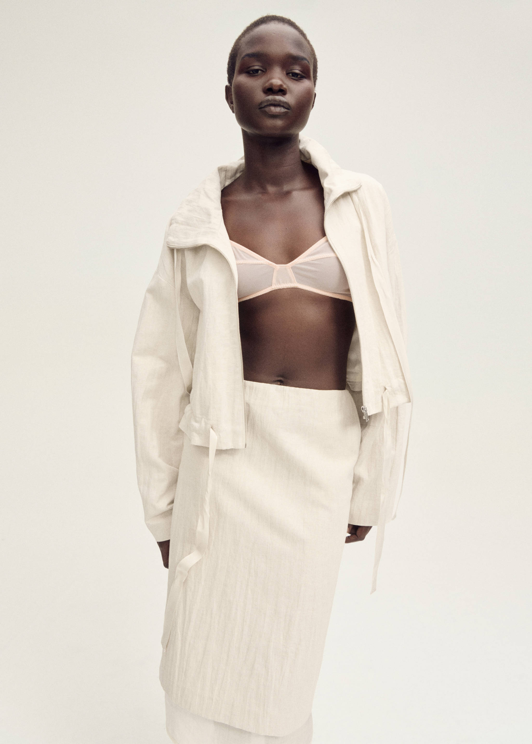 Linen-blend cropped jacket - Details of the article 2