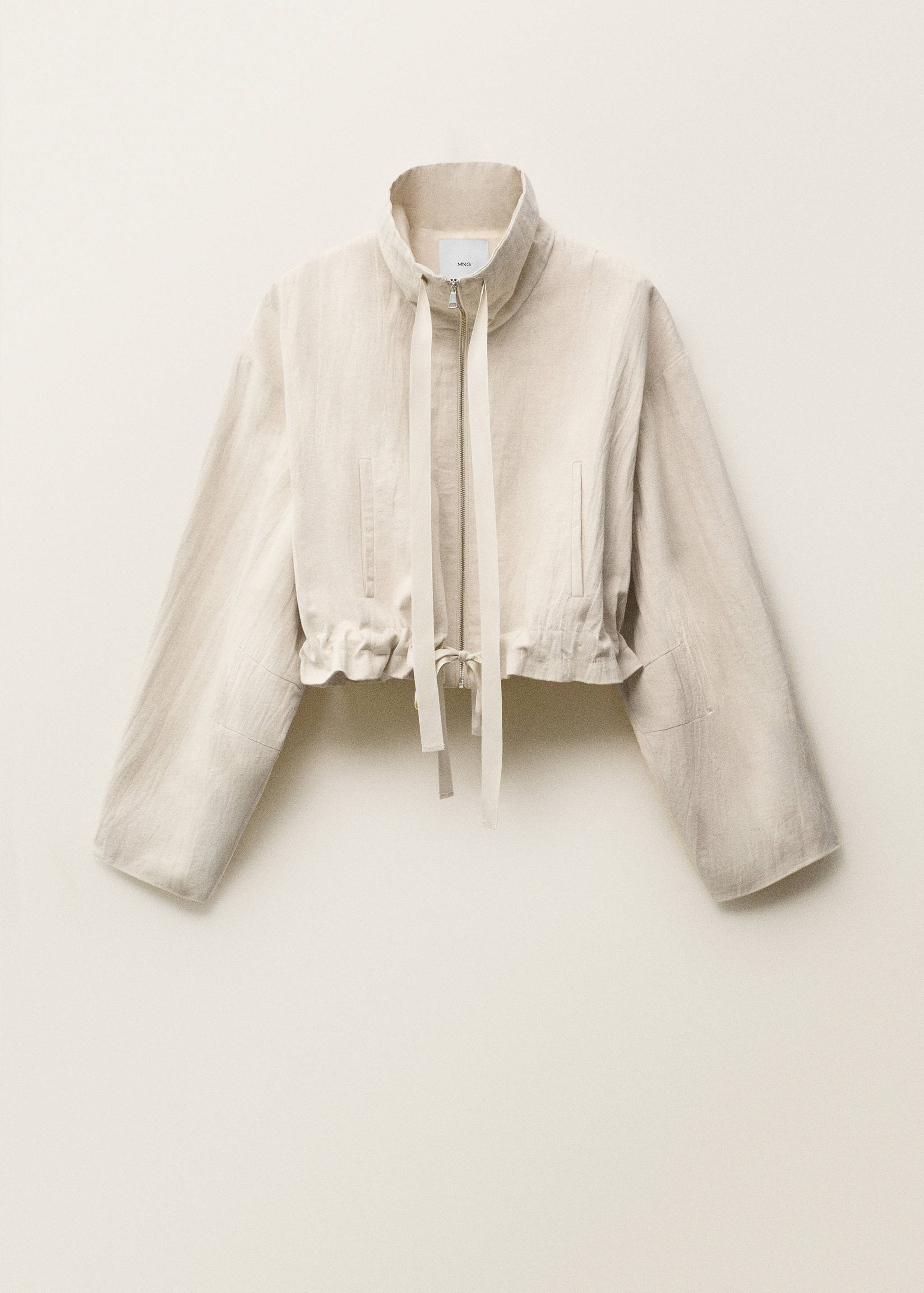 Linen-blend cropped jacket - Article without model