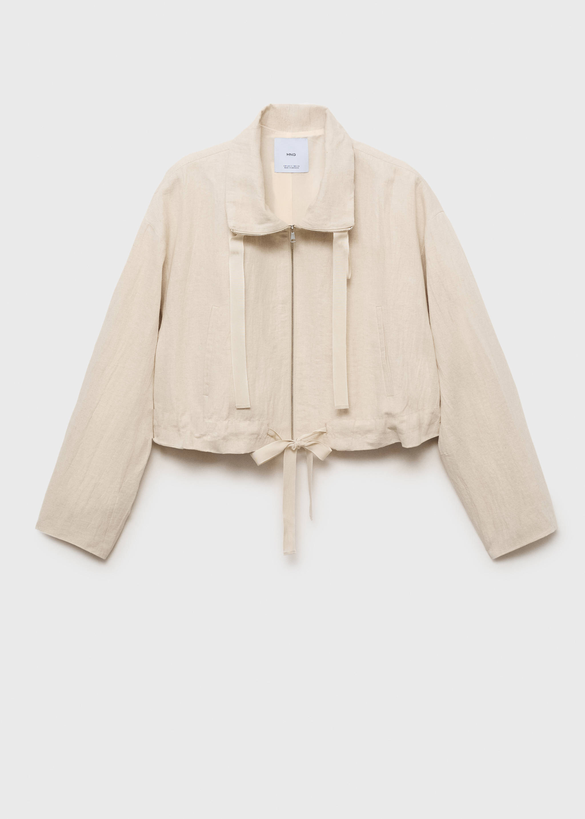 Linen-blend cropped jacket - Article without model