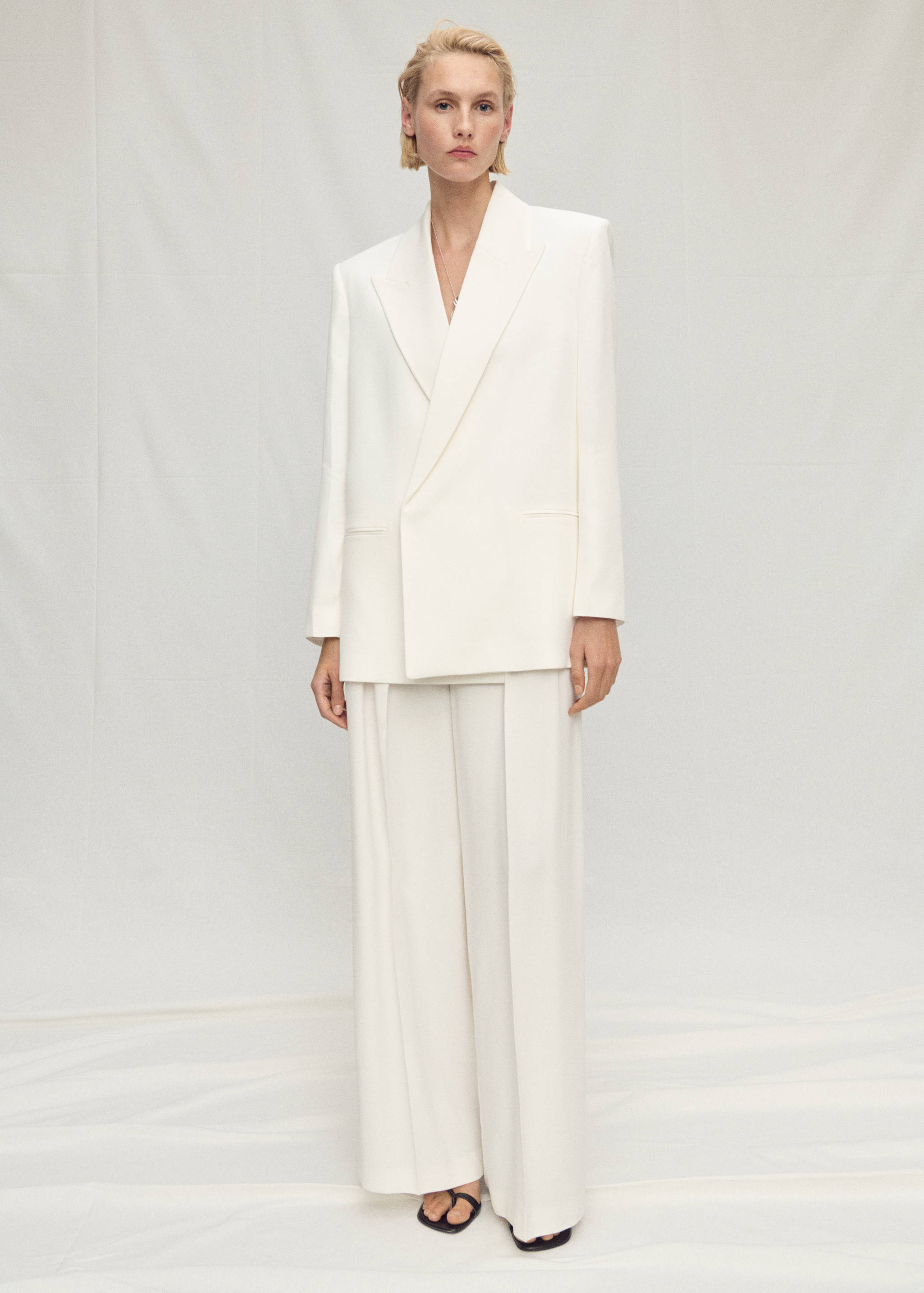 Double-breasted lyocell suit jacket - General plane