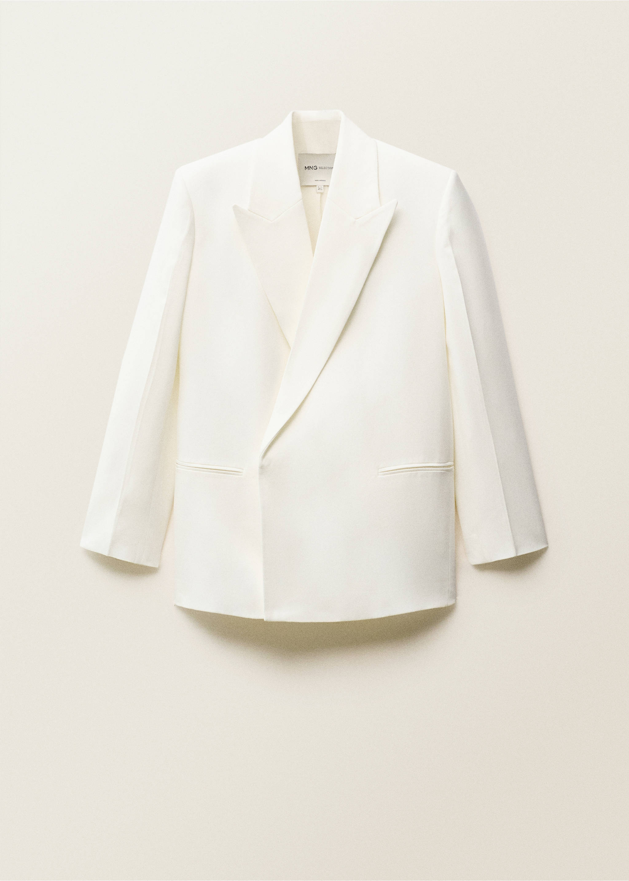 Blazer costume lyocell croisé - Article sans modèle, Blanc cassé. Ref: 87057719-00.