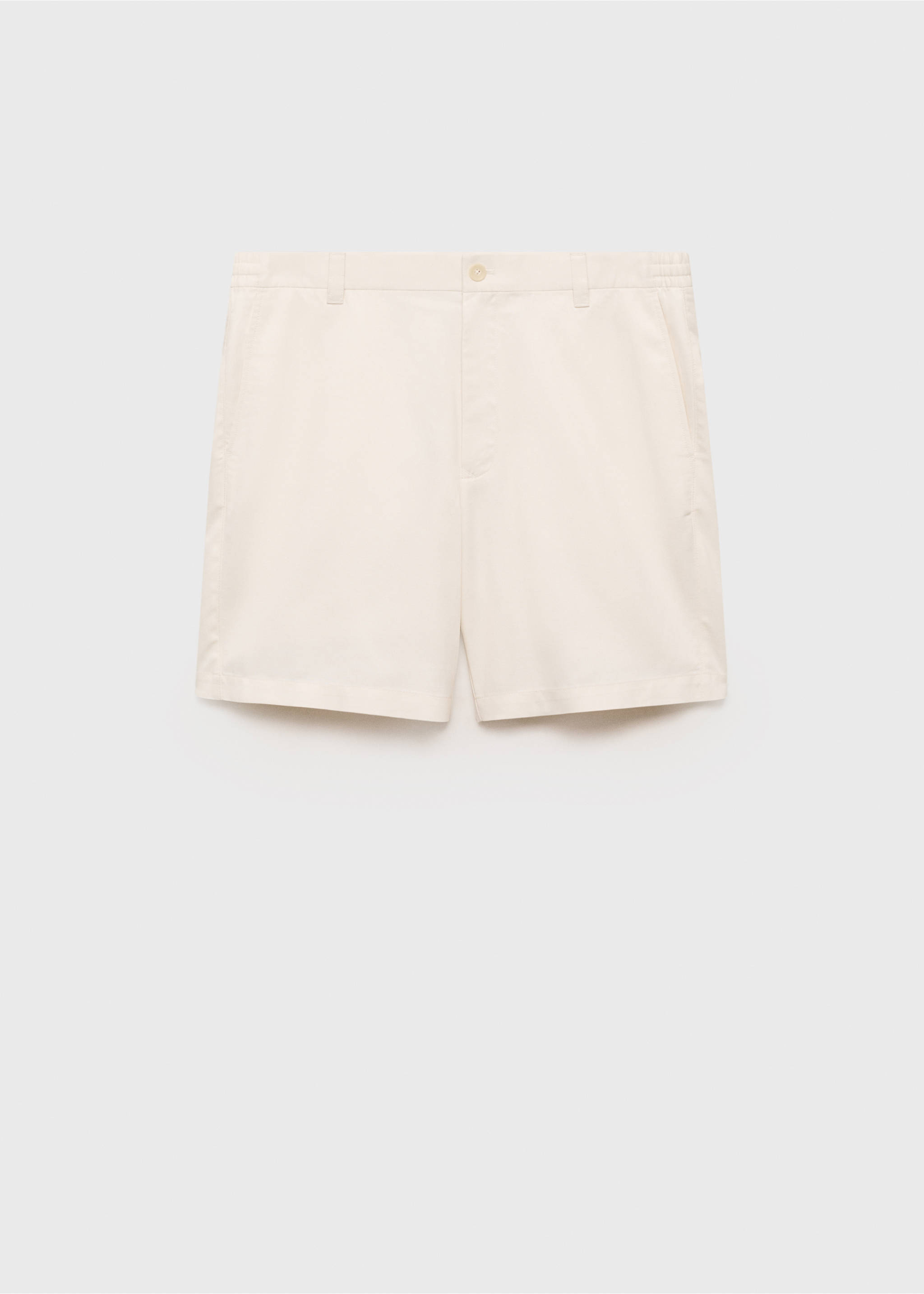 Straight fluid bermuda shorts - Article without model, Ecru. Ref: 87057887-00.