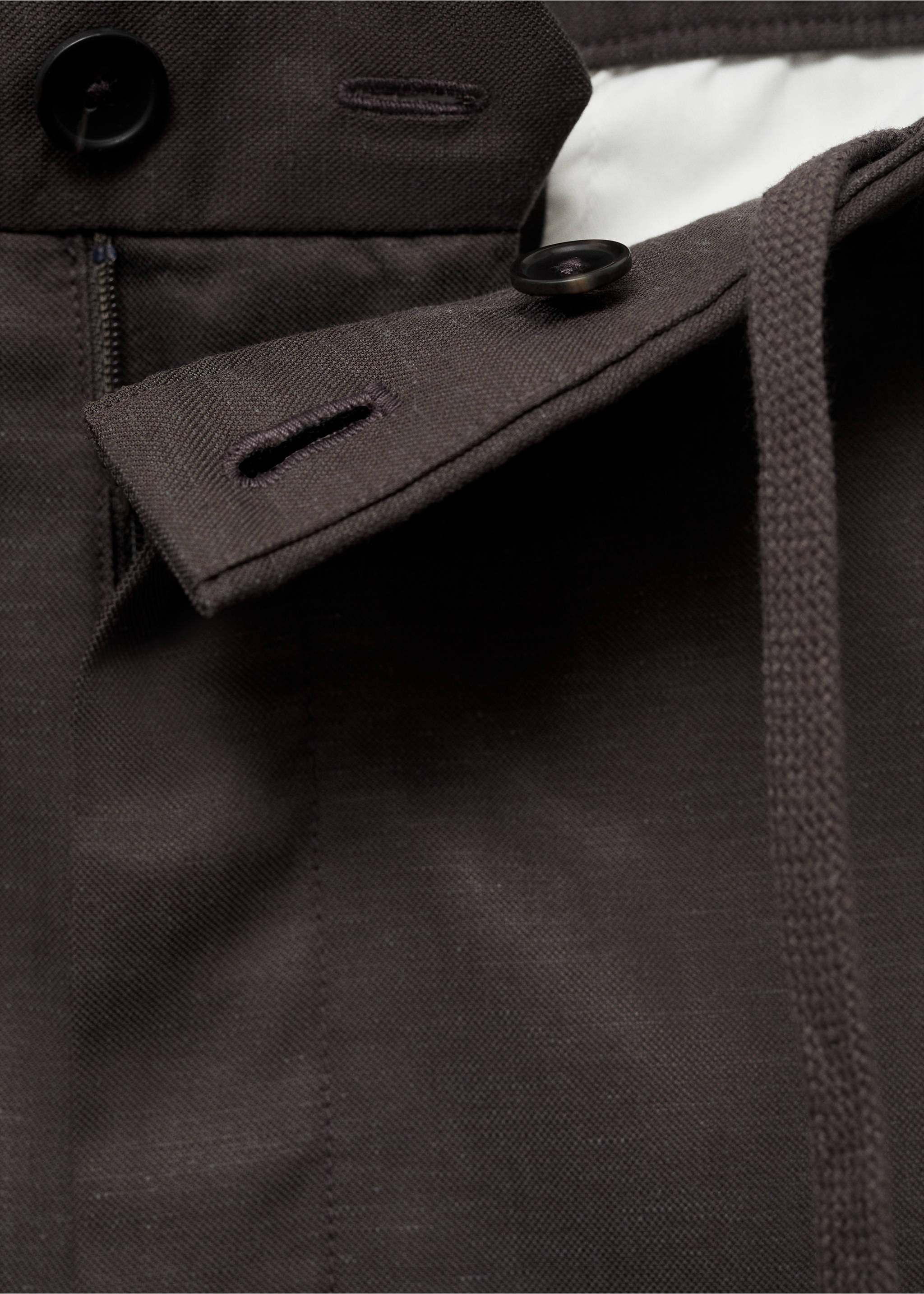 Bermudas fluidas rectas - Detalle del artículo 8, Chocolate. Ref: 87057887-00.