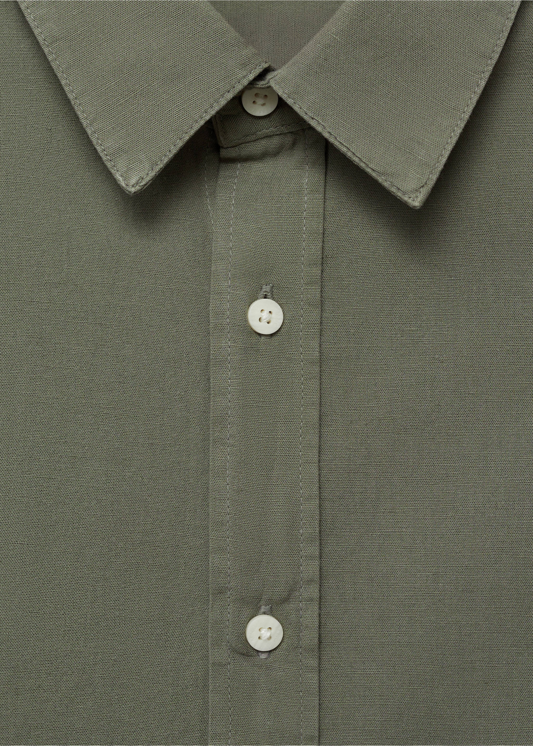 Camisa Òxford lli - Detall de l'article 8, Caqui. Ref: 87057888-00.