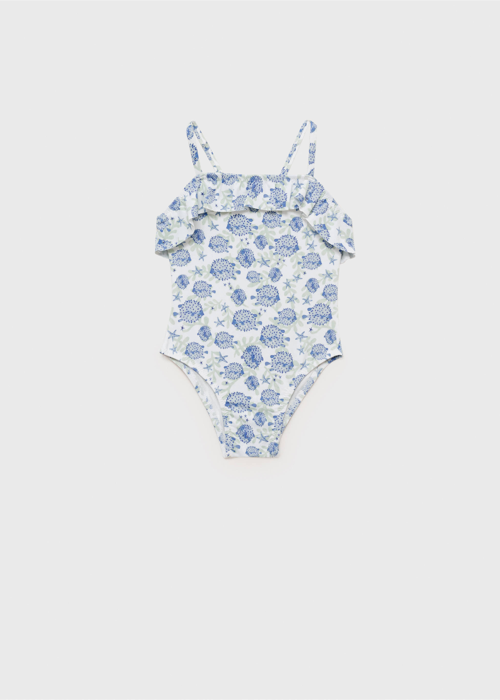 Ruffle print swimsuit - Article without model, White. Ref: 87057889-00.