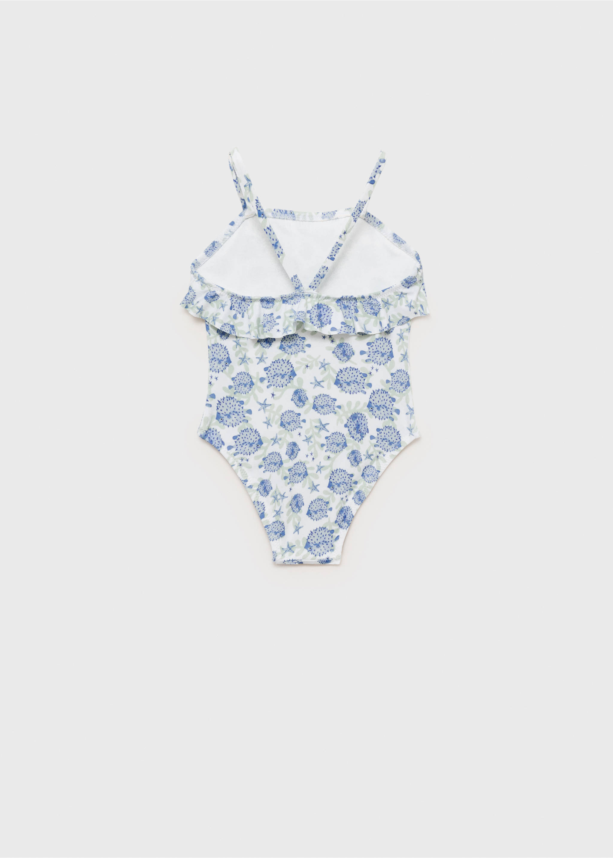 Ruffle print swimsuit - Reverse of the article, White. Ref: 87057889-00.