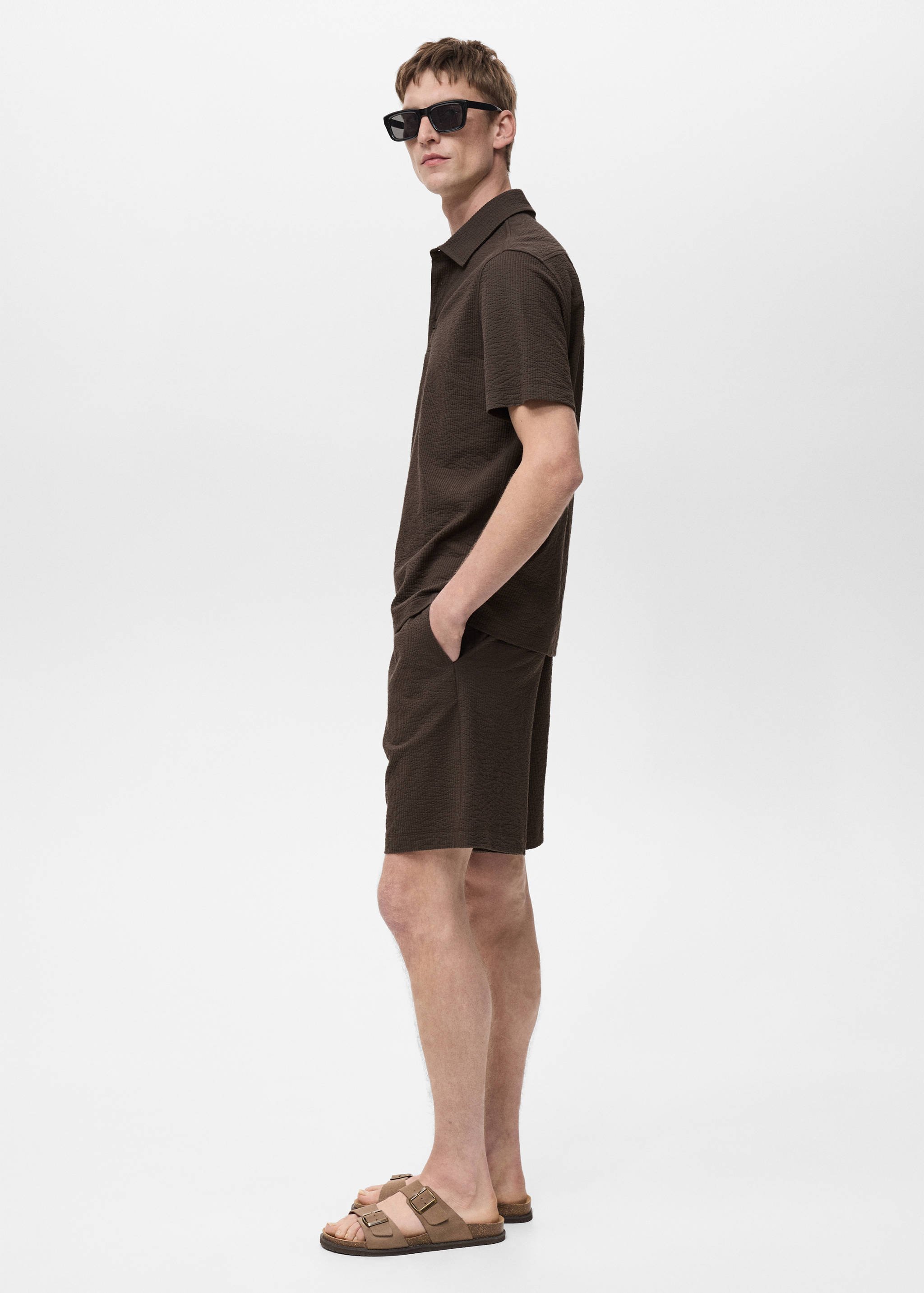 Seersucker shorts with drawstring - Details of the article 2