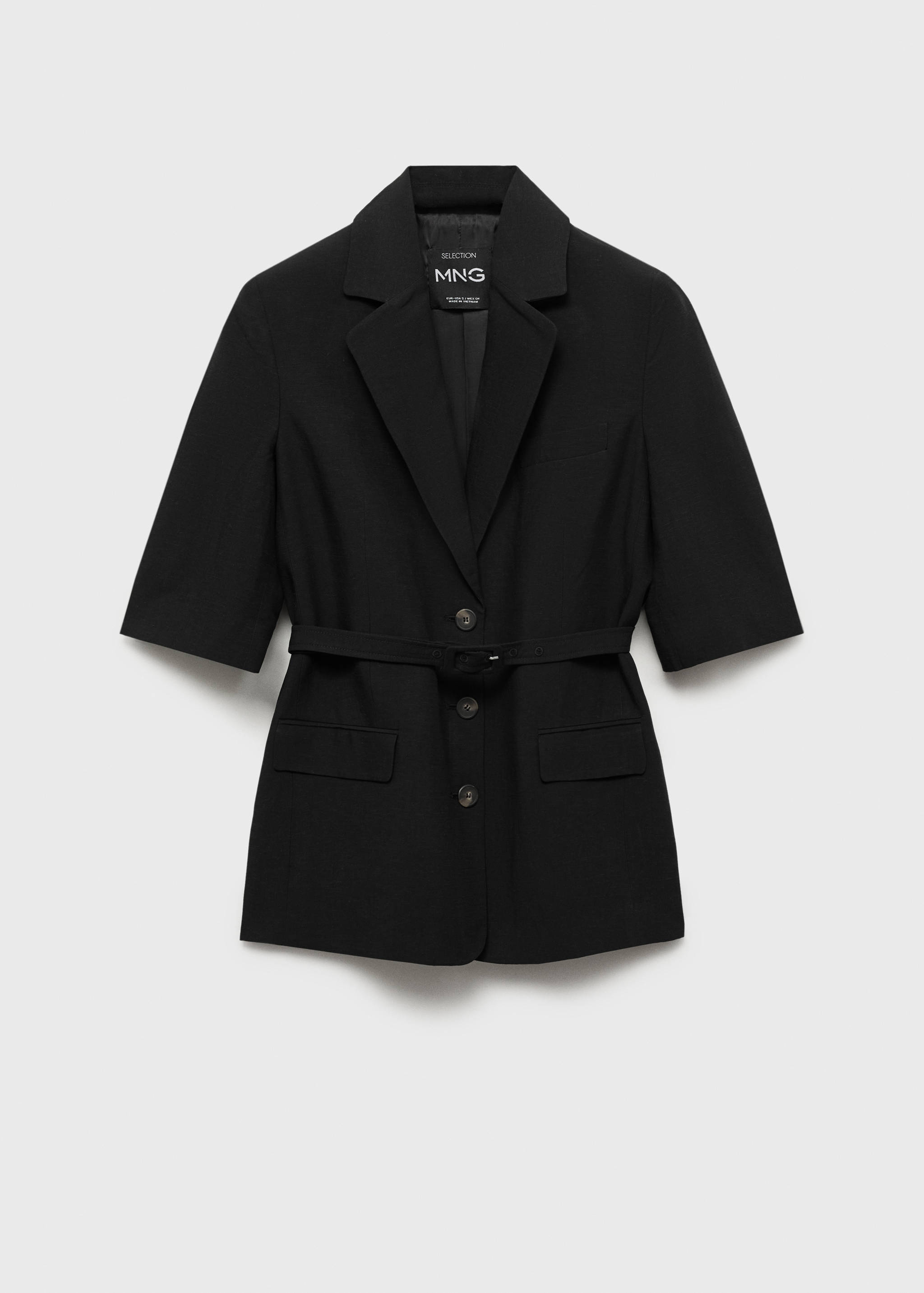 Colbert van een linnenblend met ceintuur - Artikel zonder model