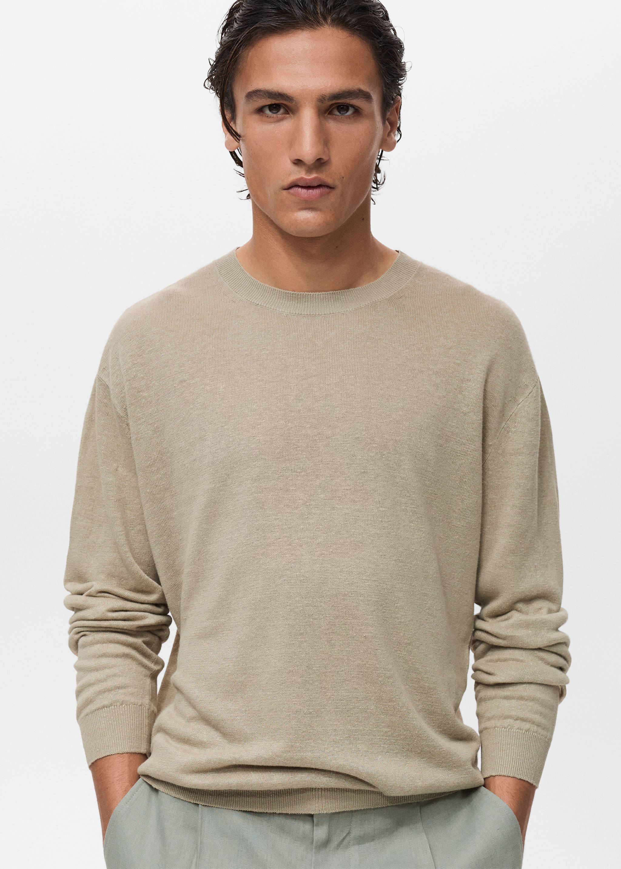 Soepelvallende trui 100% linnen - Middenvlak