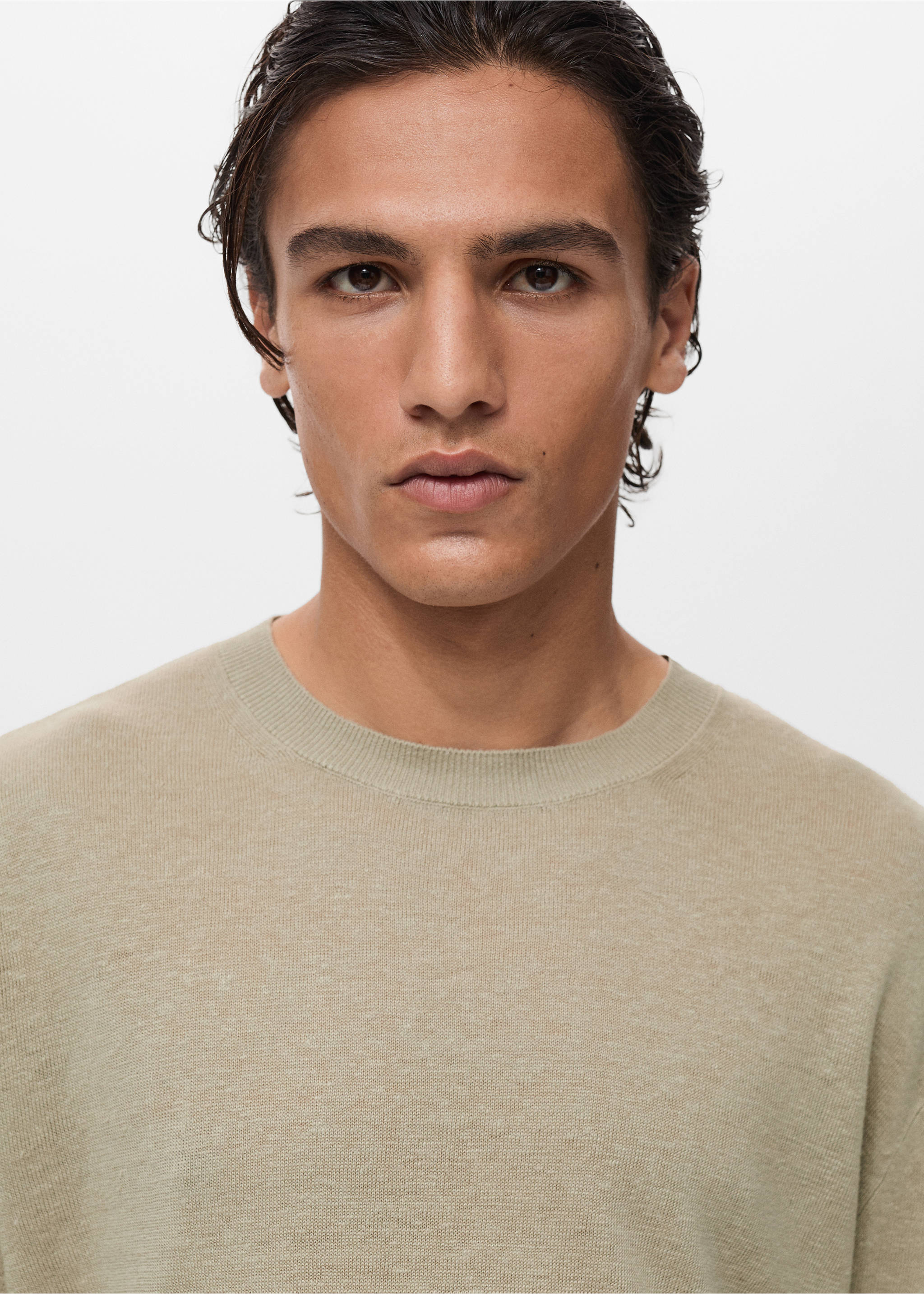 Jersey fluido 100% lino - Detalle del artículo 1, Marrón medio. Ref: 87057897-00.