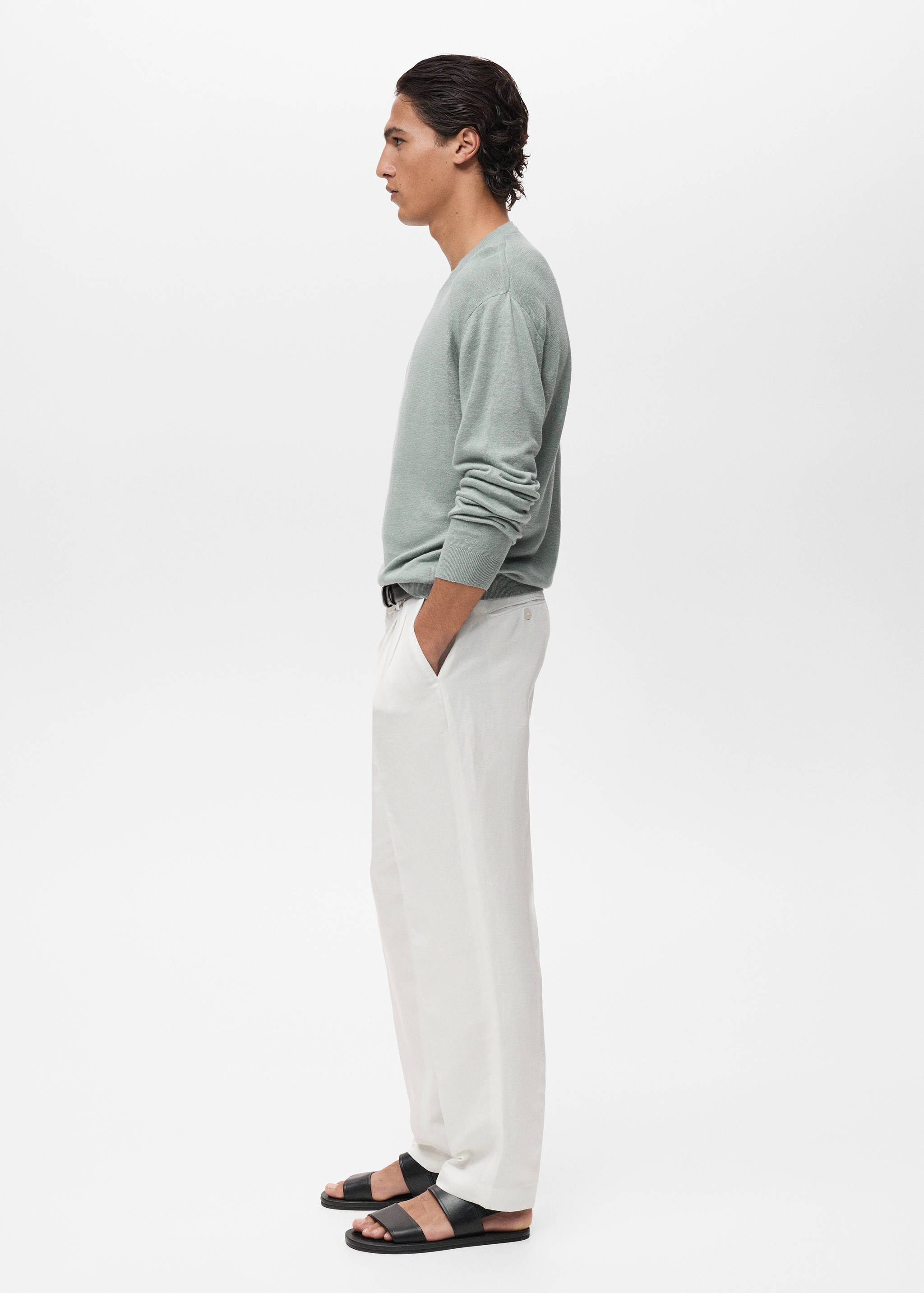 Soepelvallende trui 100% linnen - Detail van het artikel 2