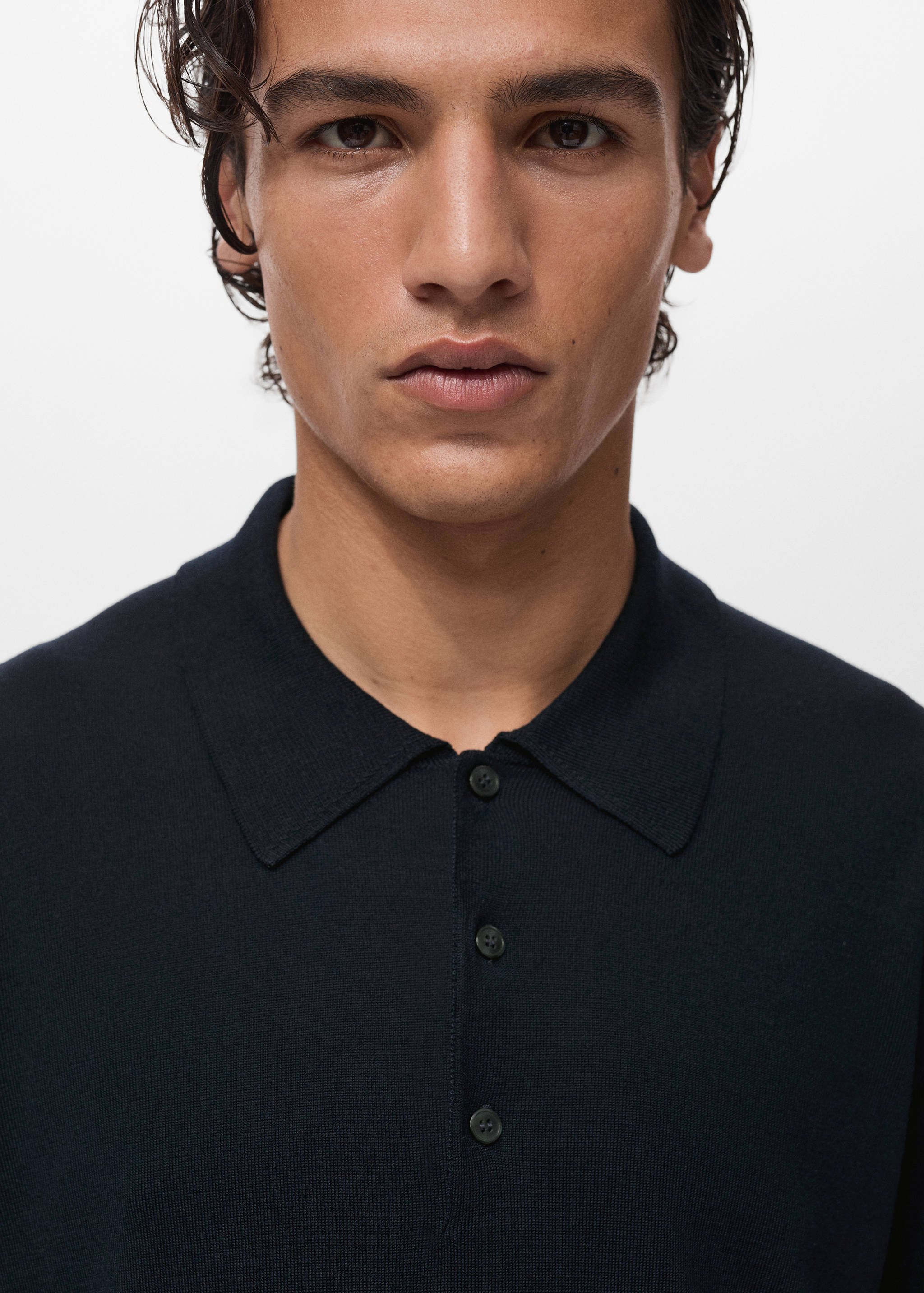 Feinstrick-Poloshirt aus Lyocell - Detail des Artikels 1